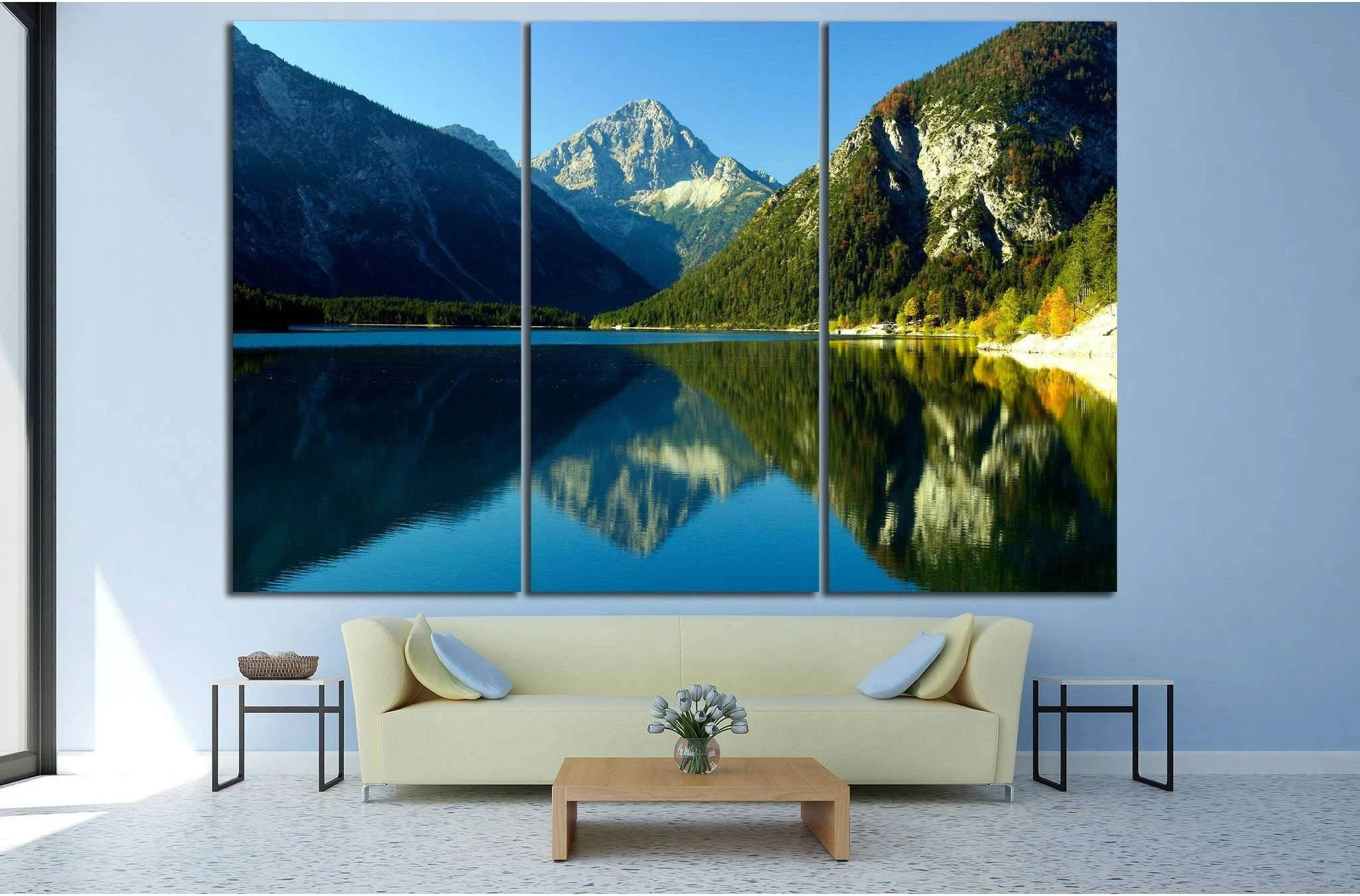 Lake with mountains №622 Ready to Hang Canvas Print - Zellart Canvas Prints ALL_Products, s-622