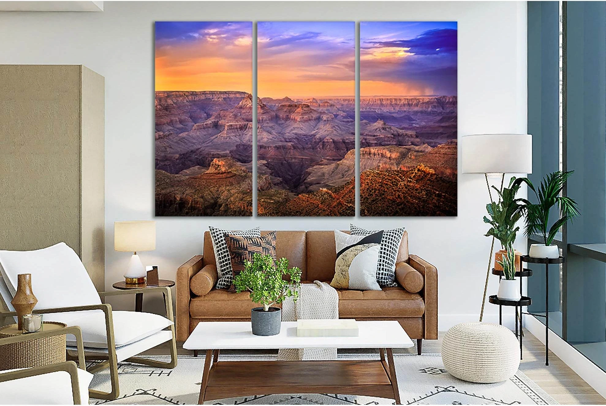 Landscape Grand Canyon At Sunset №SL230 Ready to Hang Canvas Print - Zellart Canvas Prints 0new, ALL_Products, SUNRISE & SUNSET WALL ART