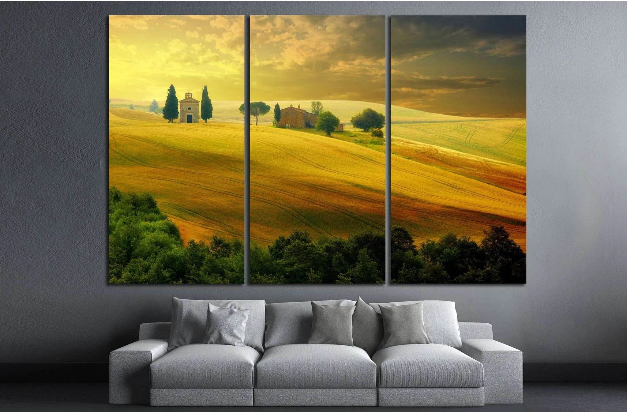 Landscape in Tuscany №623 Ready to Hang Canvas Print - Zellart Canvas Prints ALL_Products, s-623