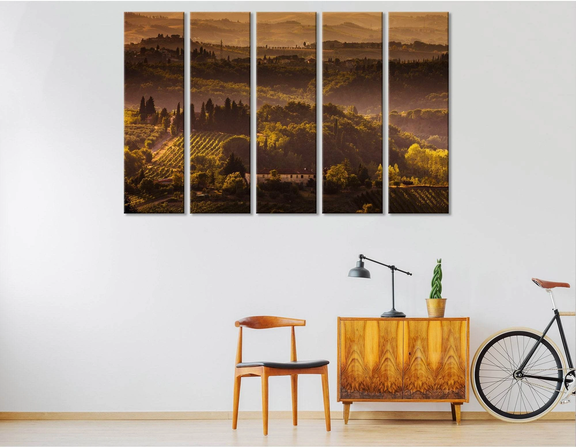 Landscape In Tuscany At Sunset In Summer №04206 Ready to Hang Canvas Print - Zellart Canvas Prints ALL_Products
