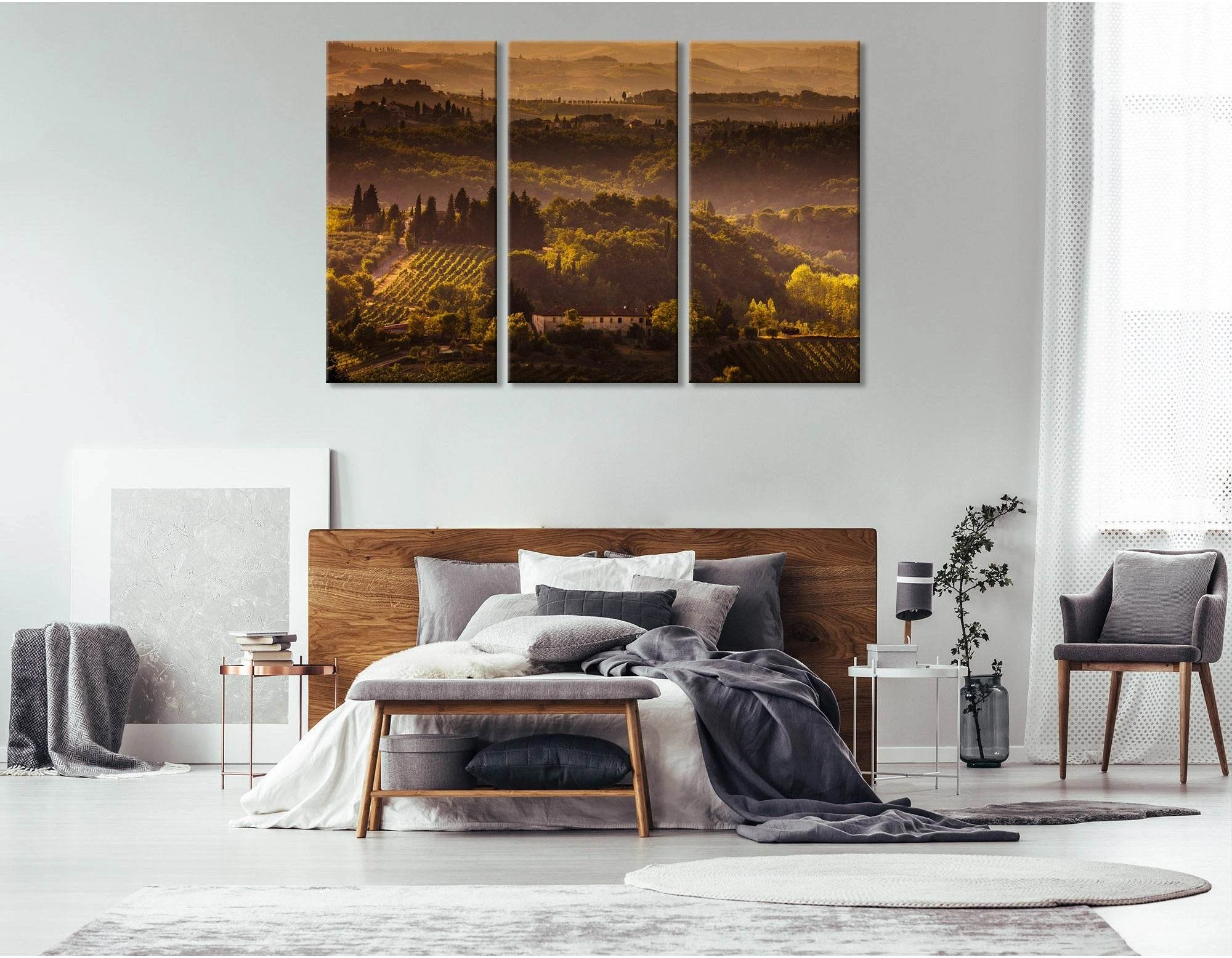 Landscape In Tuscany At Sunset In Summer №04206 Ready to Hang Canvas Print - Zellart Canvas Prints ALL_Products