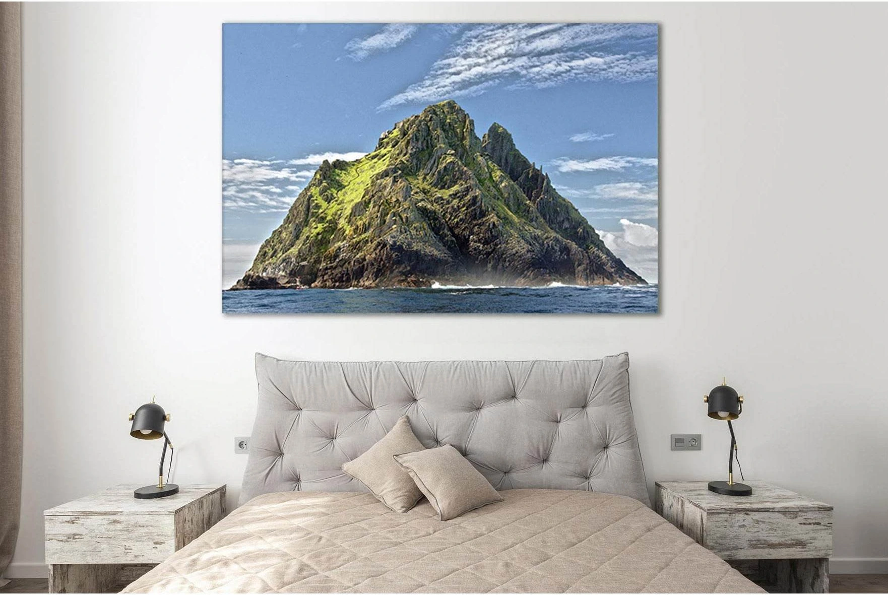Landscape Of Mountain Island №SL165 Ready to Hang Canvas Print - Zellart Canvas Prints 0new, ALL_Products, Beach Ocean & Waves