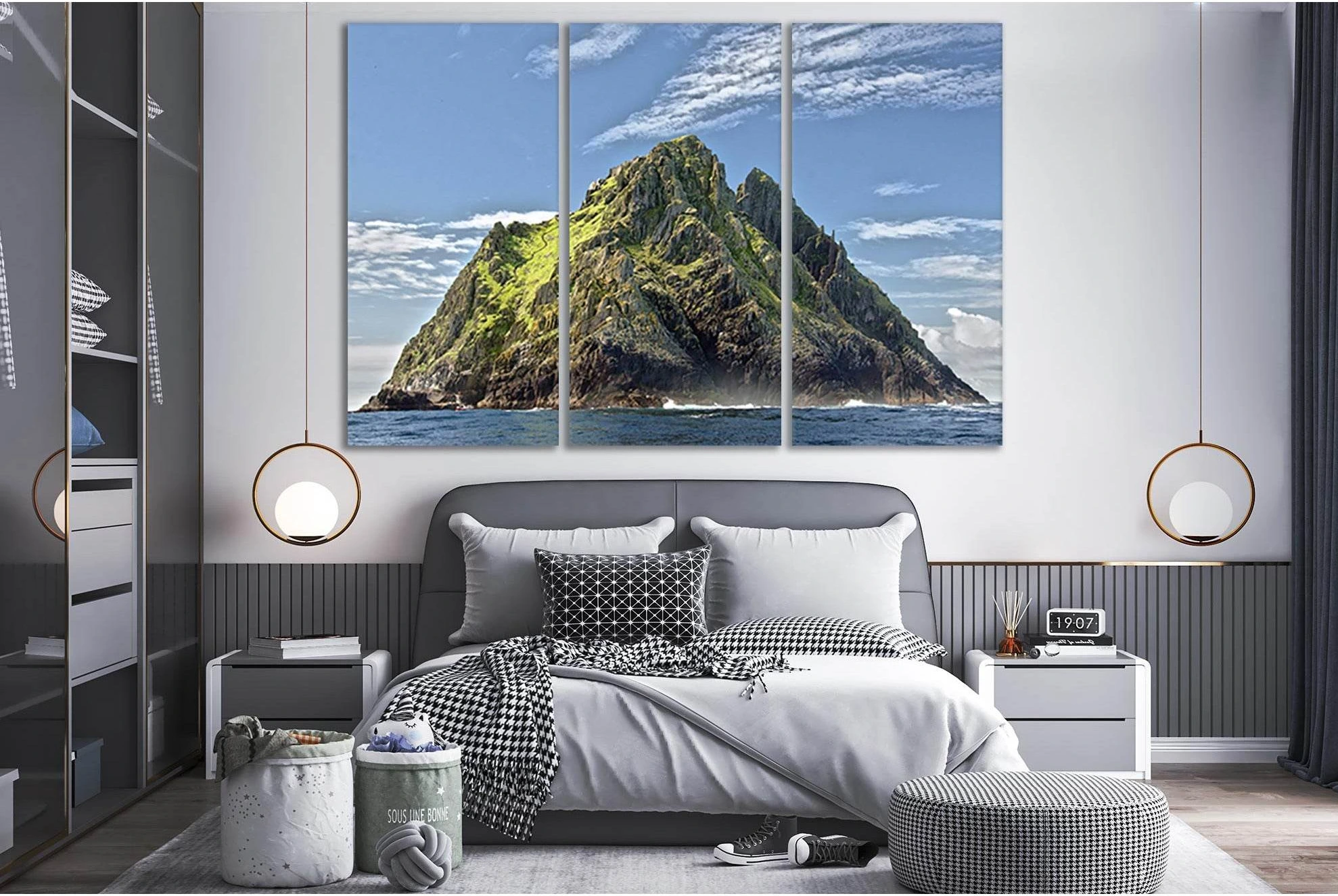 Landscape Of Mountain Island №SL165 Ready to Hang Canvas Print - Zellart Canvas Prints 0new, ALL_Products, Beach Ocean & Waves