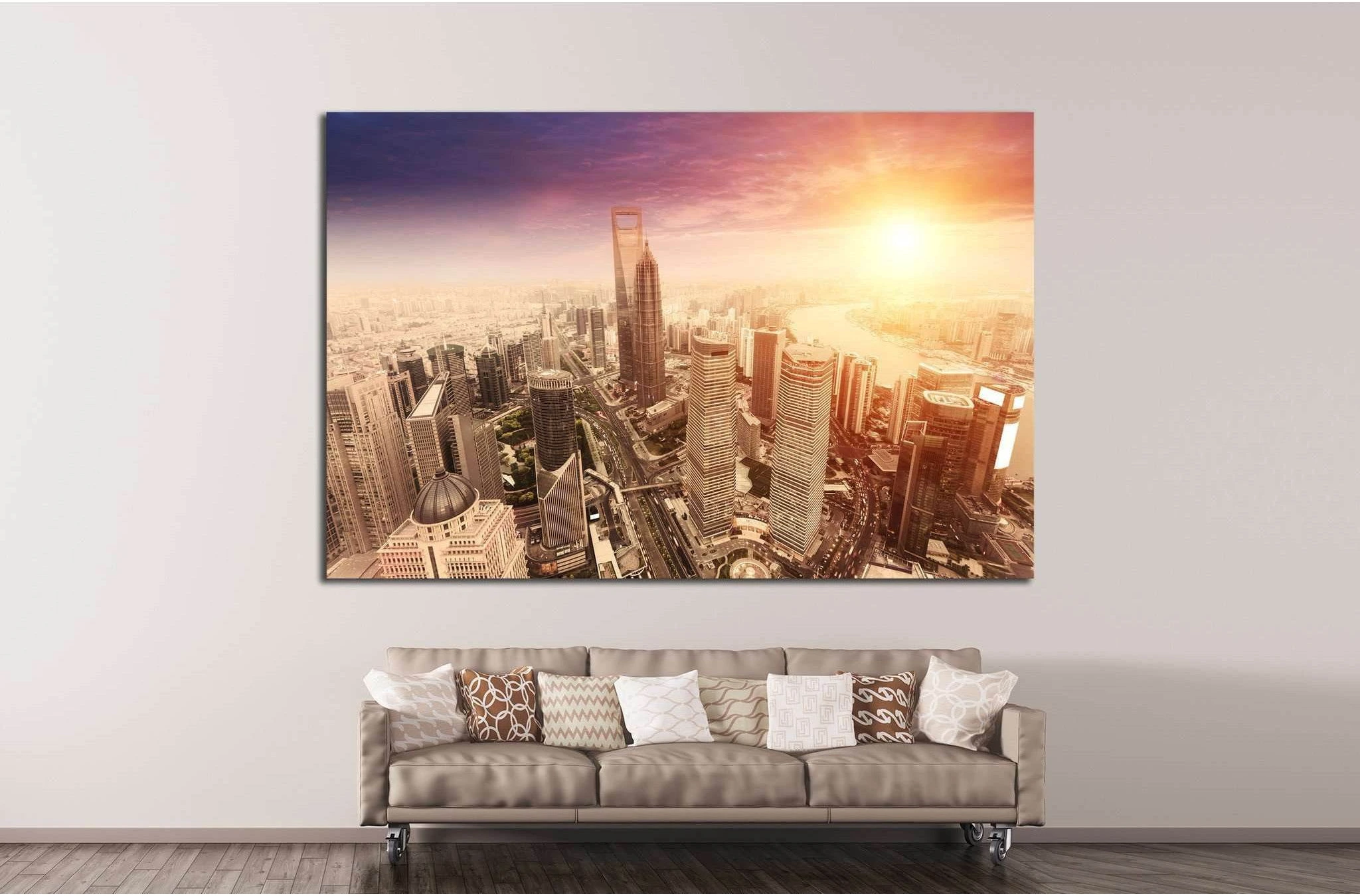 landscape of shanghai №1161 Ready to Hang Canvas Print - Zellart Canvas Prints ALL_Products, s-1161