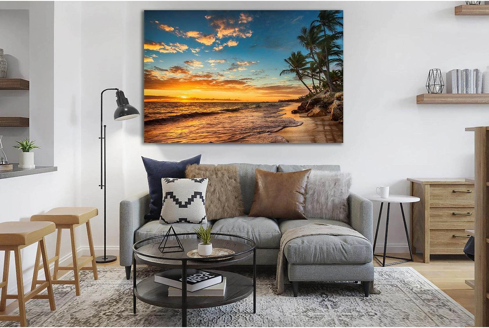 Landscape Paradise Tropical Beach №SL146 Ready to Hang Canvas Print - Zellart Canvas Prints 0new, ALL_Products, Beach Ocean & Waves