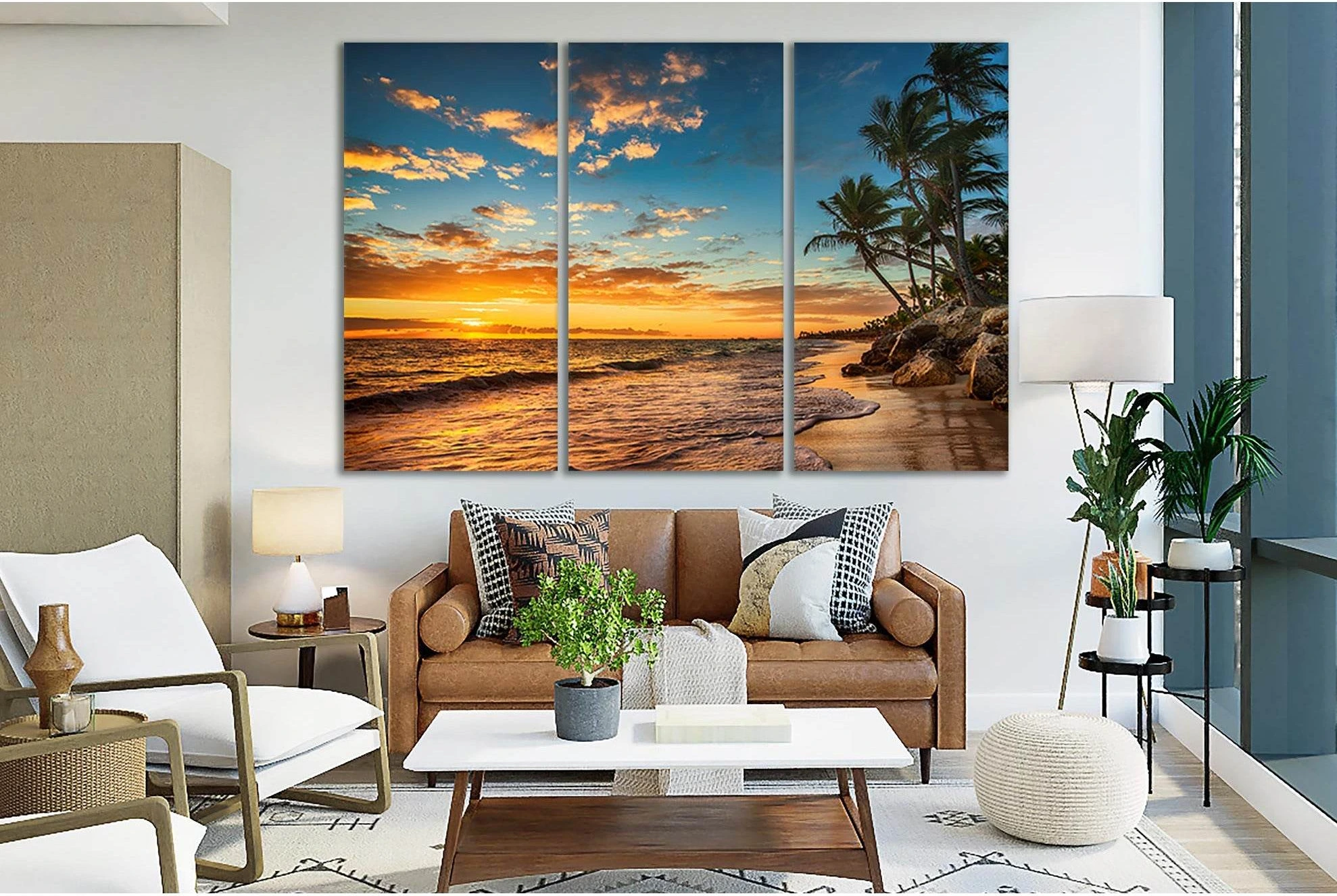 Landscape Paradise Tropical Beach №SL146 Ready to Hang Canvas Print - Zellart Canvas Prints 0new, ALL_Products, Beach Ocean & Waves
