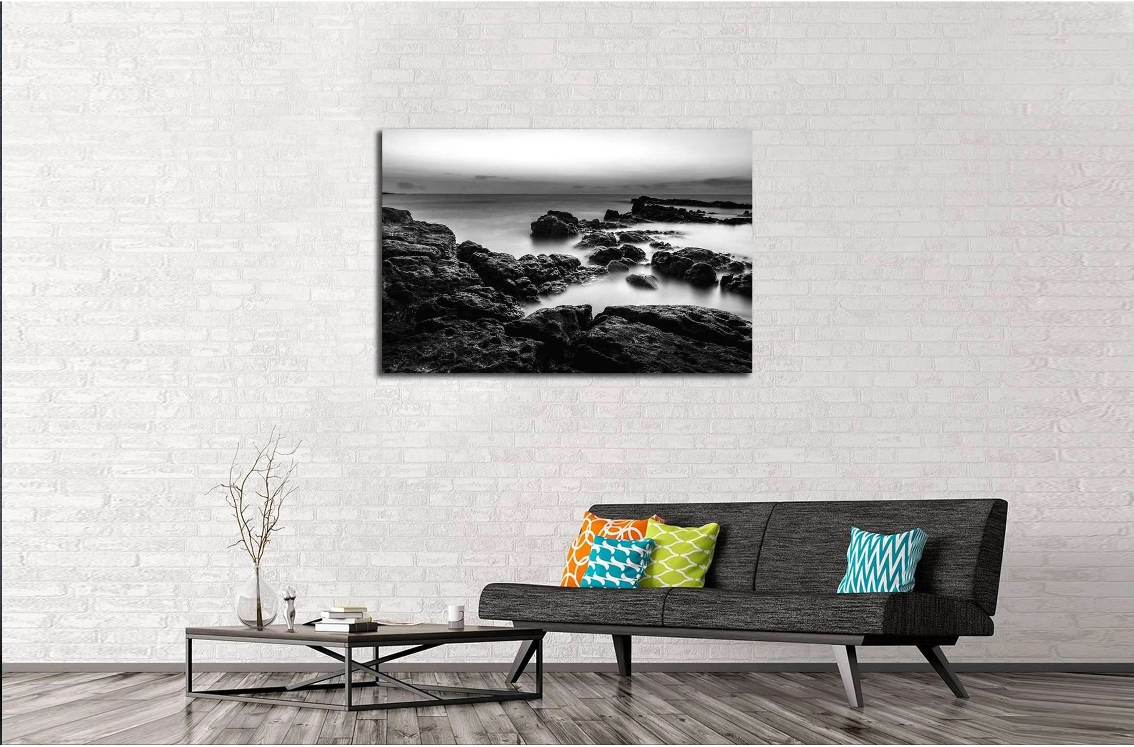 Landscape photo of sunset time at the sea №3171 Ready to Hang Canvas Print - Zellart Canvas Prints ALL_Products, s-3171