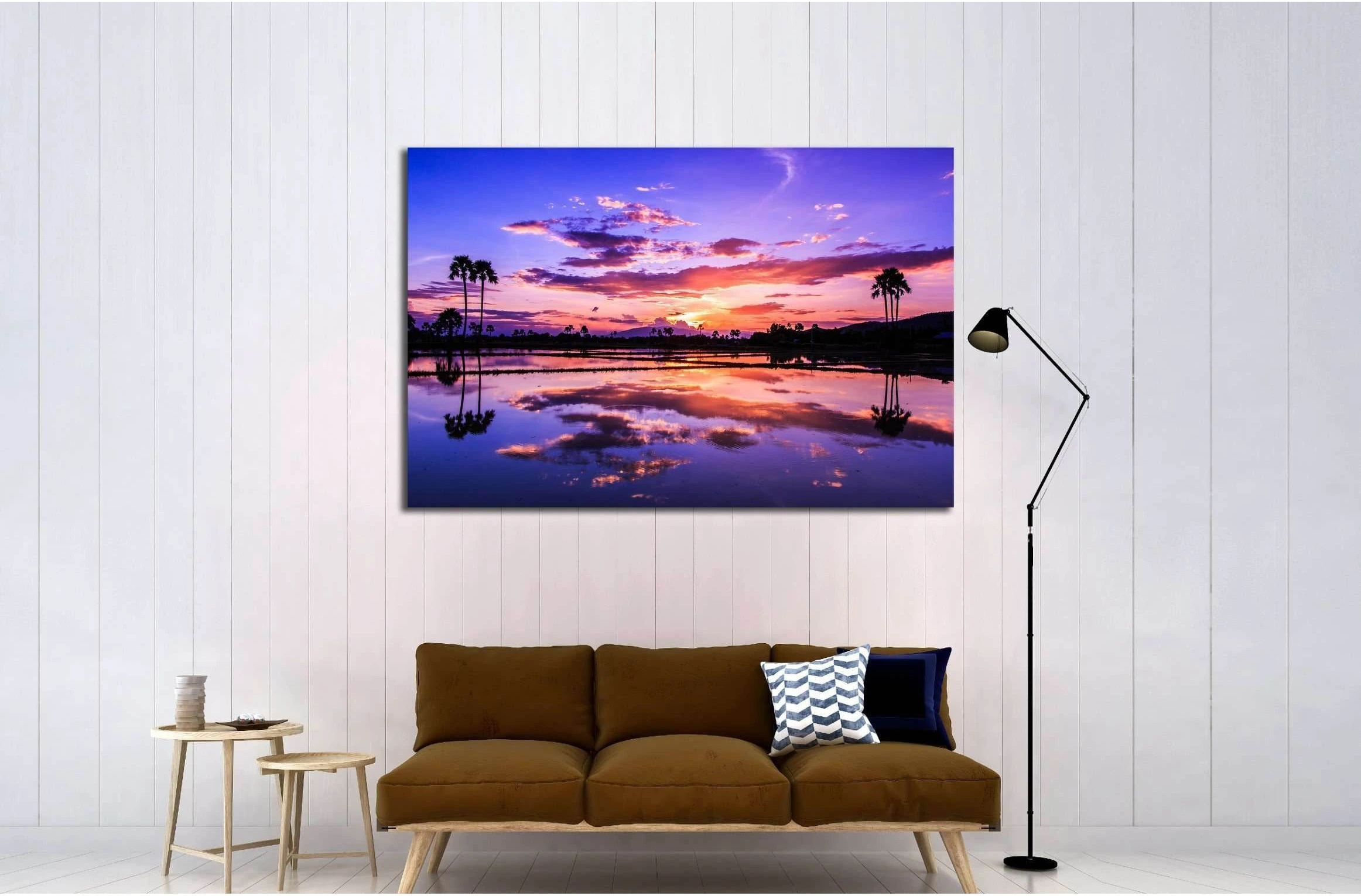 Landscape, sunset in nature №2851 Ready to Hang Canvas Print - Zellart Canvas Prints ALL_Products, s-2851