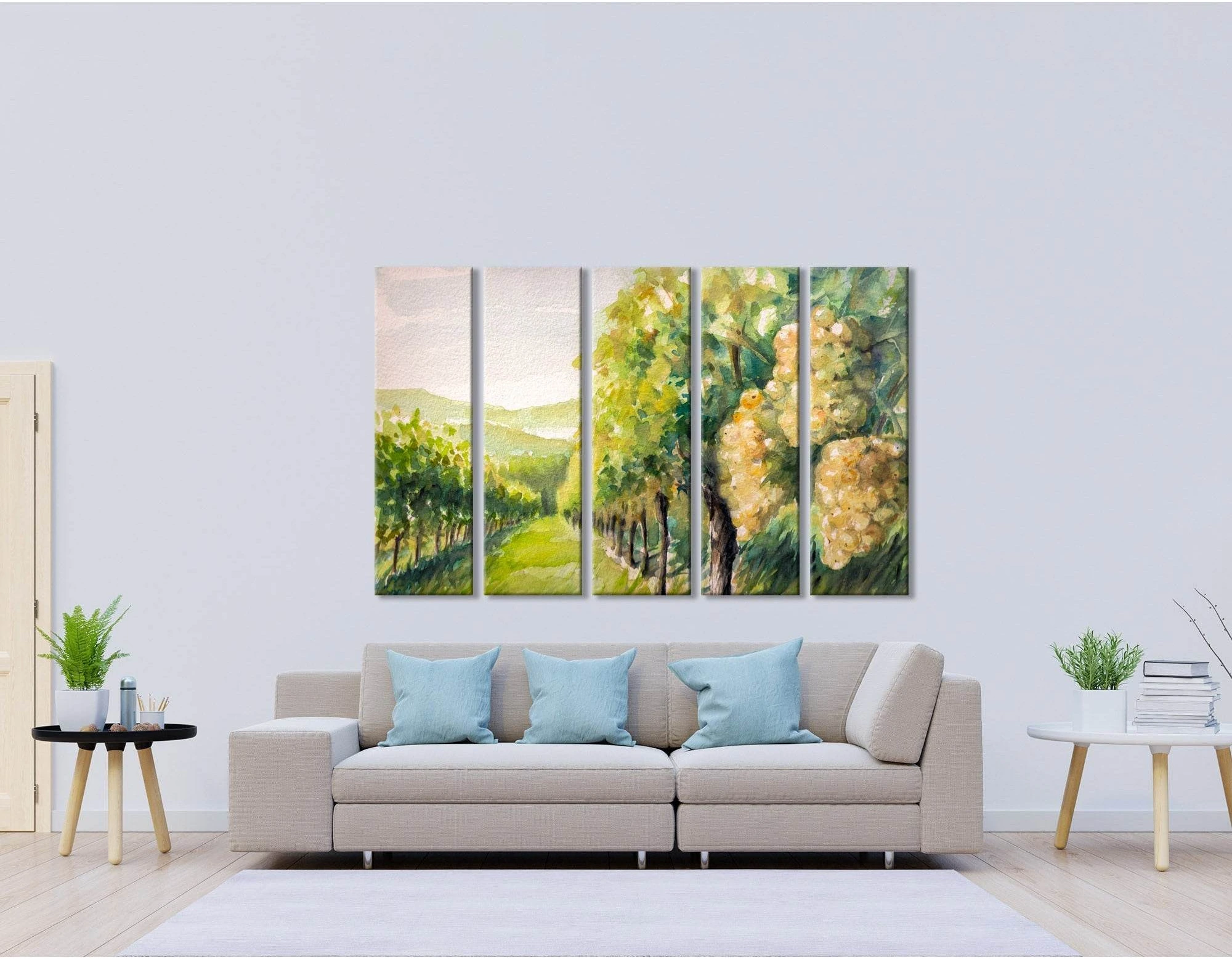 Landscape With Vineyard №04214 Ready to Hang Canvas Print - Zellart Canvas Prints ALL_Products