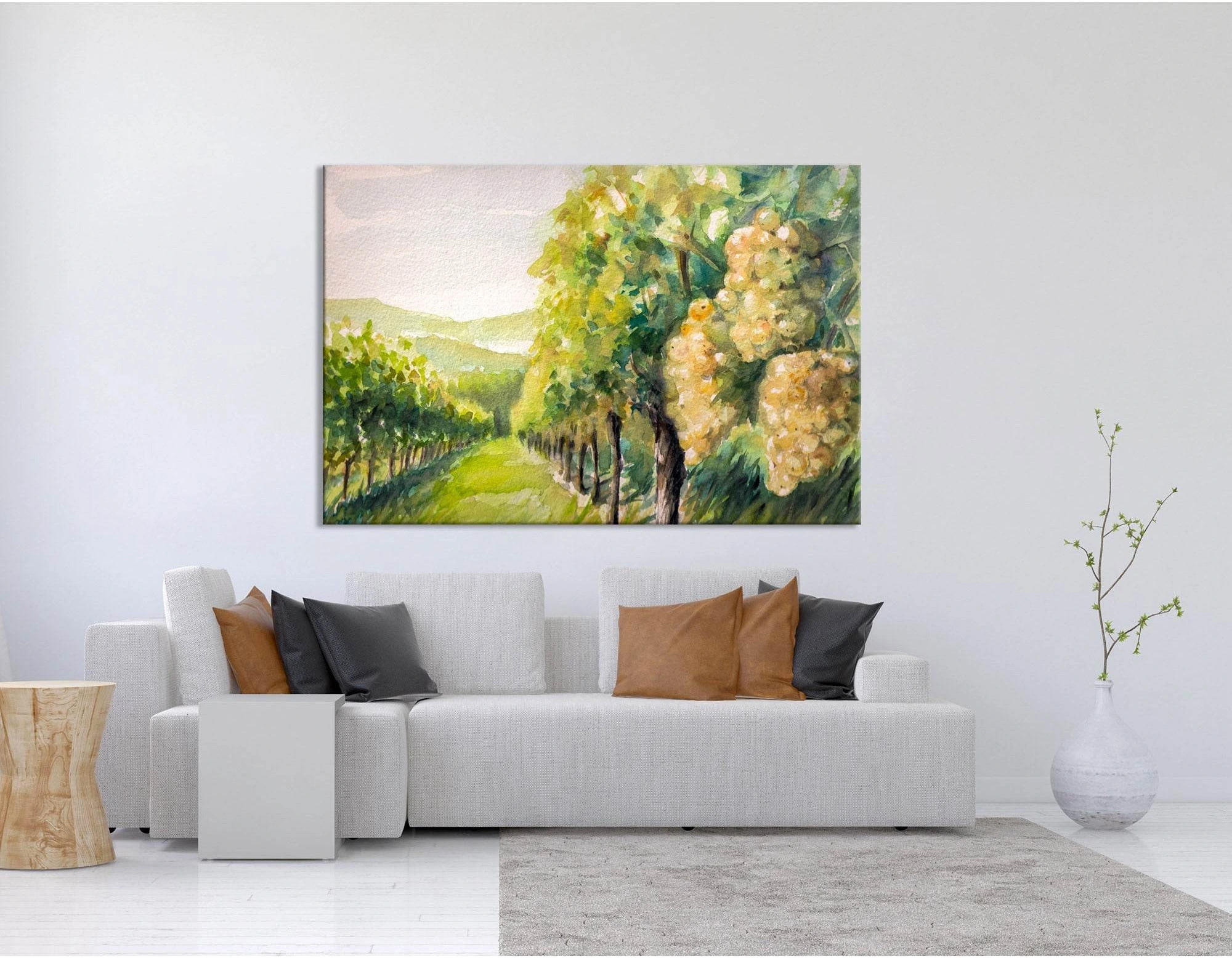 Landscape With Vineyard №04214 Ready to Hang Canvas Print - Zellart Canvas Prints ALL_Products