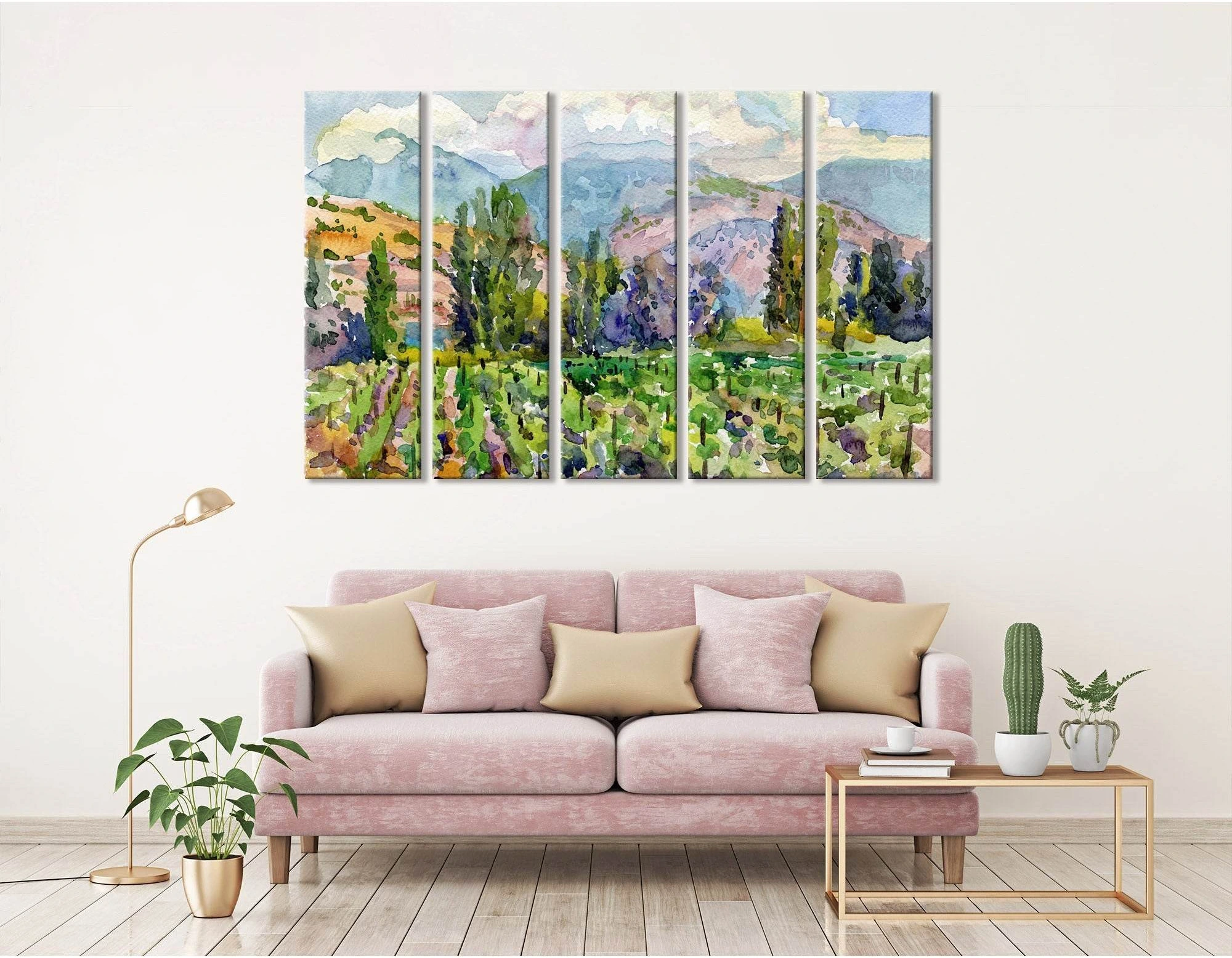 Landscape With Vineyard №04218 Ready to Hang Canvas Print - Zellart Canvas Prints ALL_Products