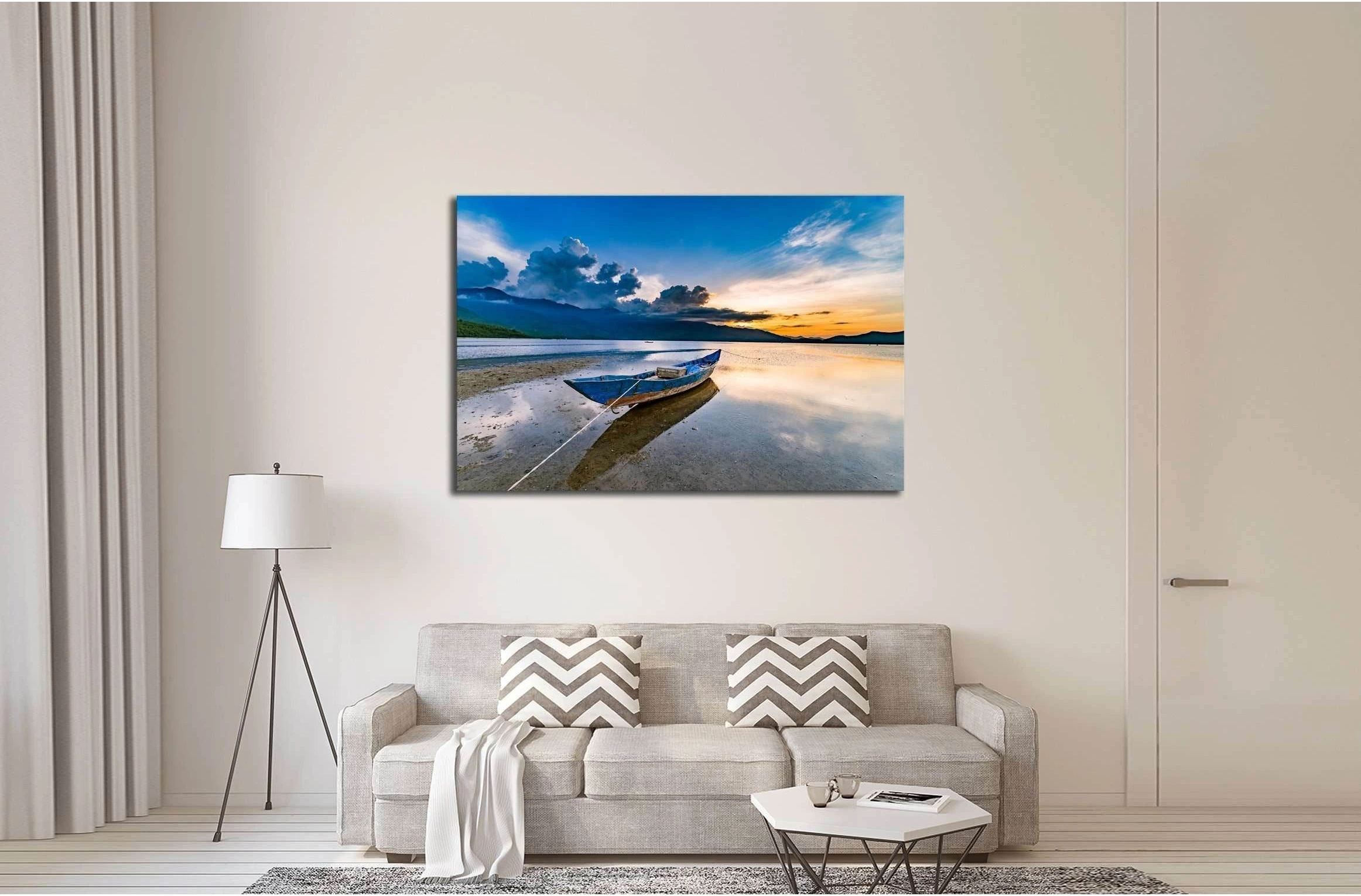 Lap An Lagoon A Beautiful and Famous Lagoon in Lang Co Town, Hue City, Vietnam №2521 Ready to Hang Canvas Print - Zellart Canvas Prints ALL_Products, s-2521