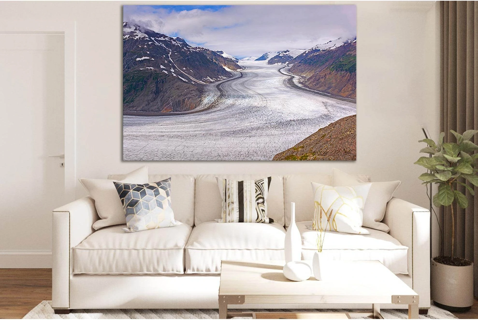 Large Alpine Salmon Glacier №SL1316 Ready to Hang Canvas Print - Zellart Canvas Prints 0new, ALL_Products, Glacials