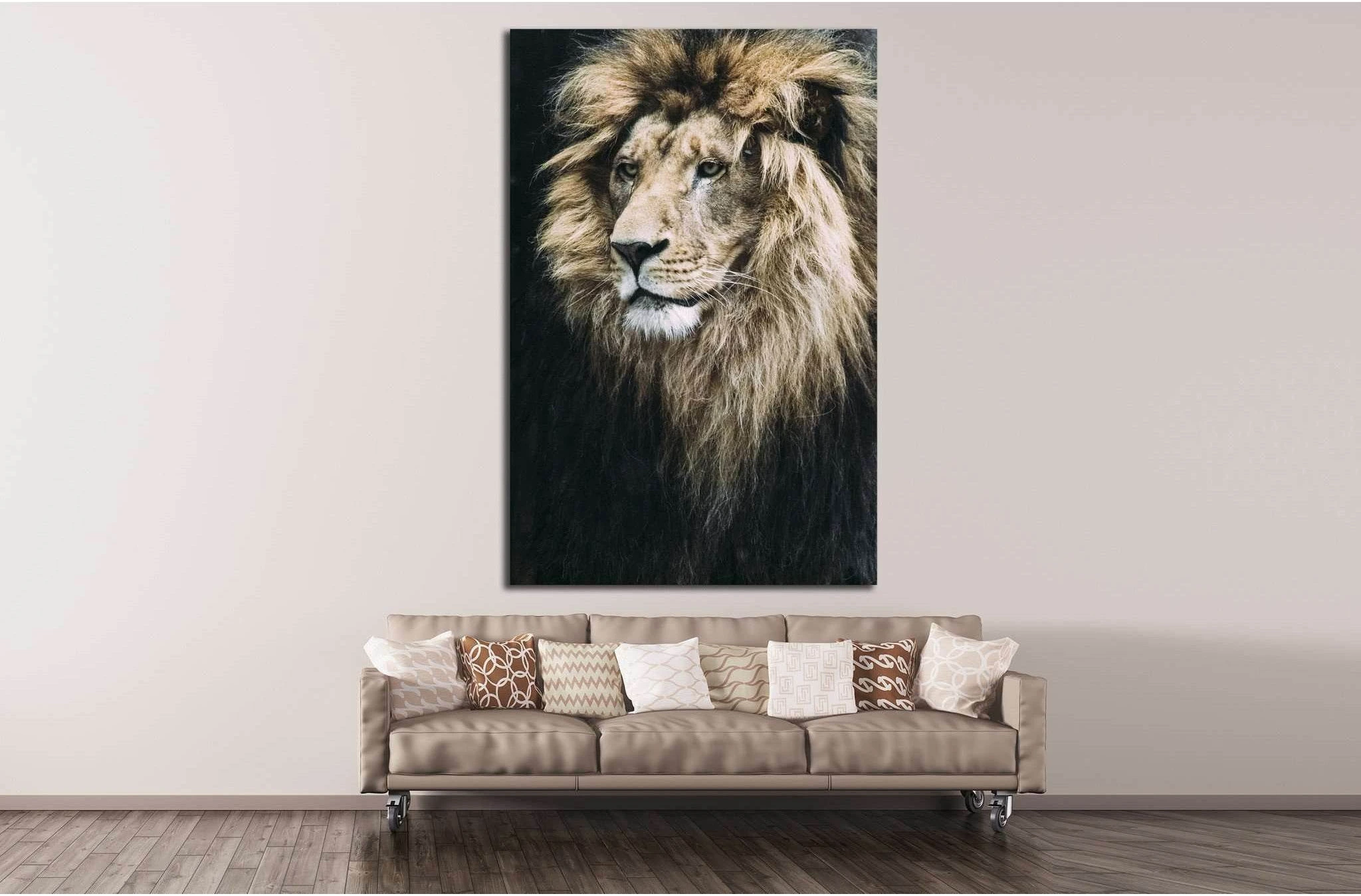 Large Lion №191 Ready to Hang Canvas Print - Zellart Canvas Prints ALL_Products, Lion, wd-191