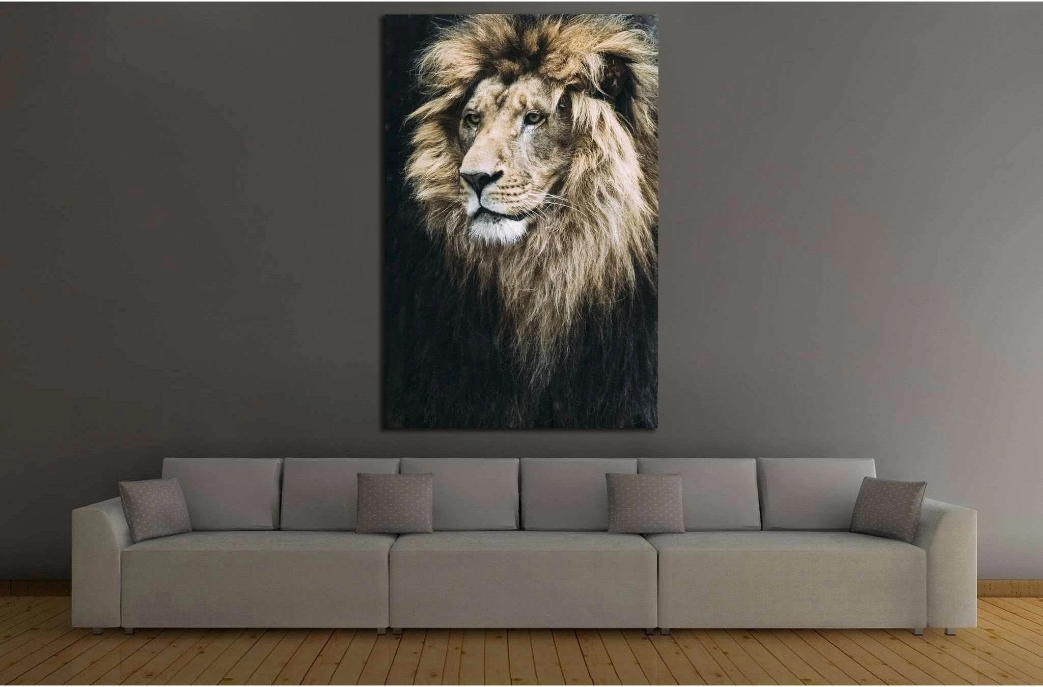 Large Lion №191 Ready to Hang Canvas Print - Zellart Canvas Prints ALL_Products, Lion, wd-191