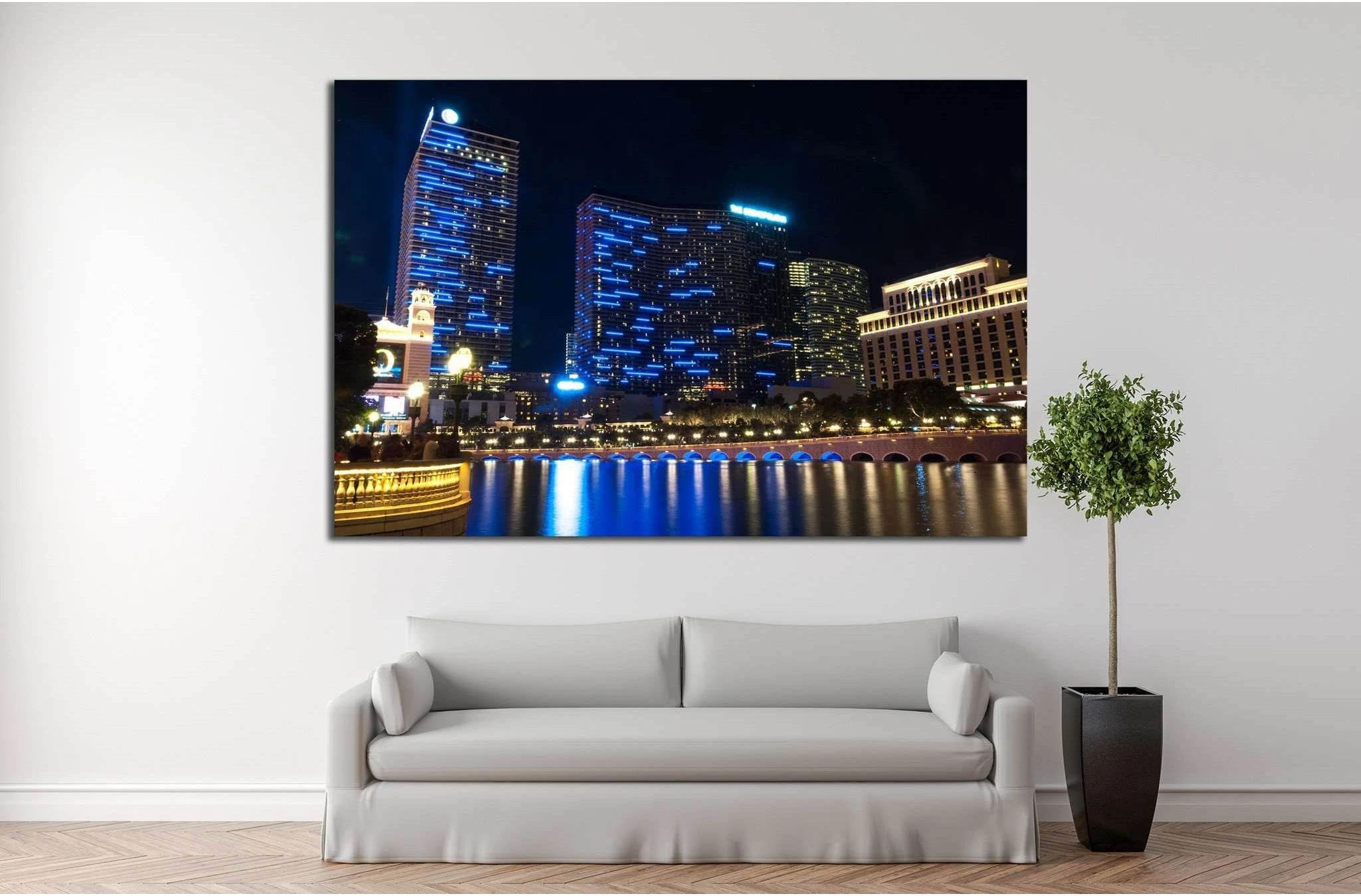 Las Vegas street, Nevada, USA №1102 Ready to Hang Canvas Print - Zellart Canvas Prints ALL_Products, s-1102