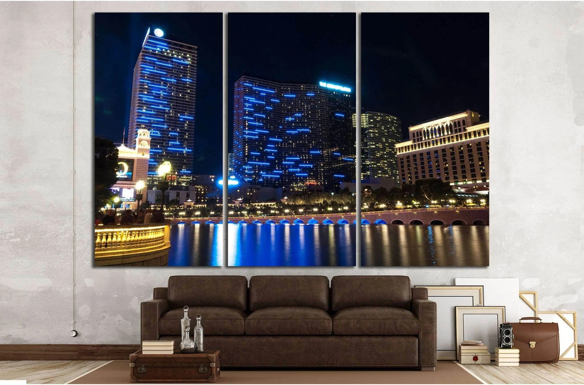 Las Vegas street, Nevada, USA №1102 Ready to Hang Canvas Print - Zellart Canvas Prints ALL_Products, s-1102