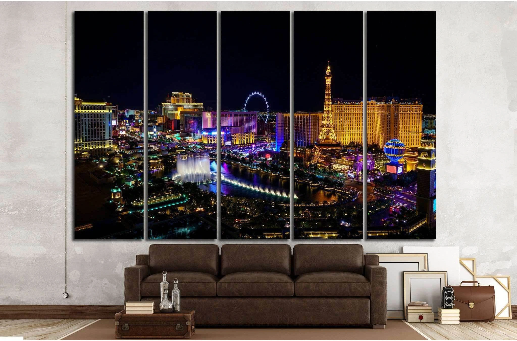 A night-time cityscape of the Las Vegas strip in Nevada, product view 3