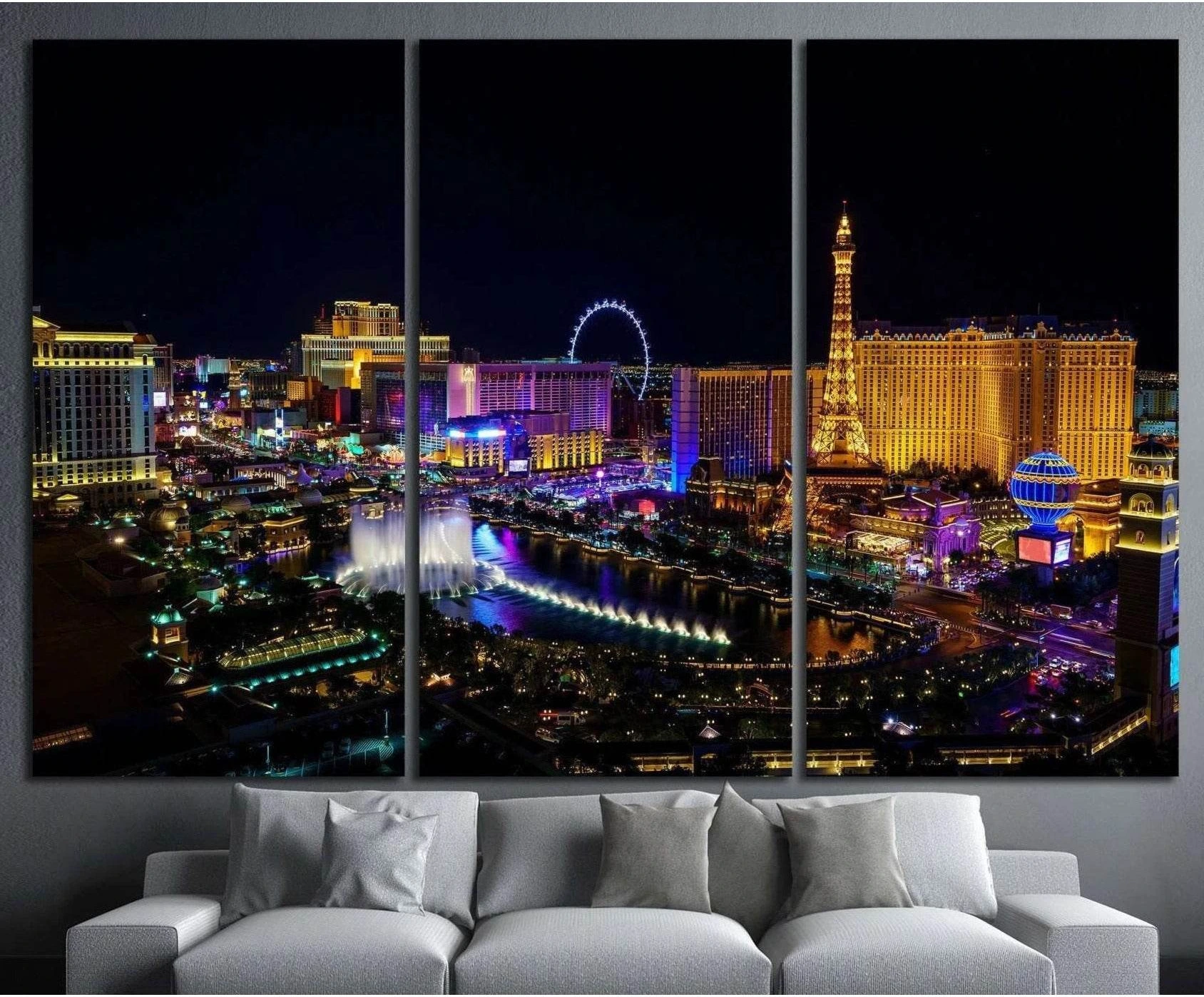 A night-time cityscape of the Las Vegas strip in Nevada