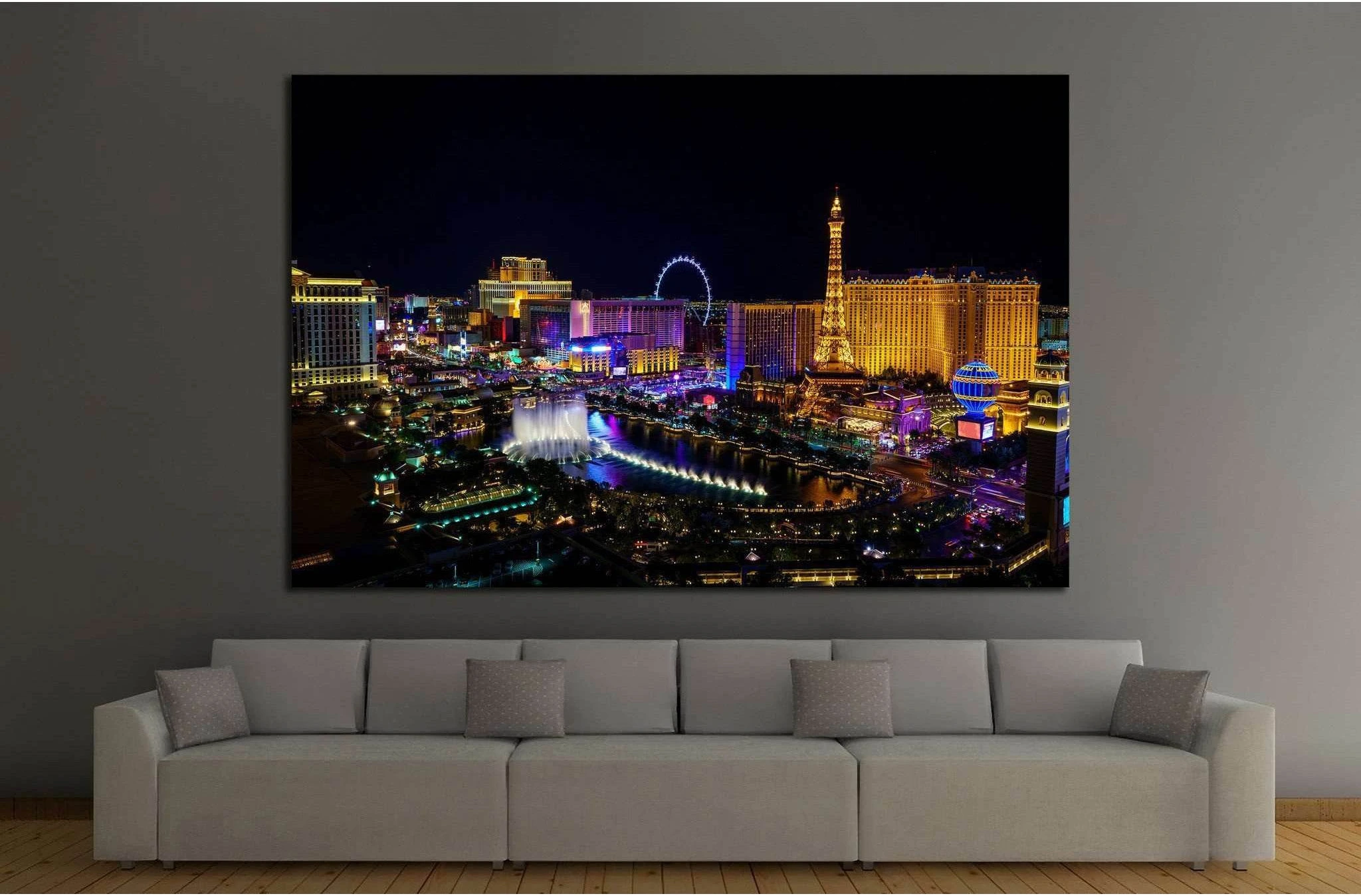 A night-time cityscape of the Las Vegas strip in Nevada, product view 2