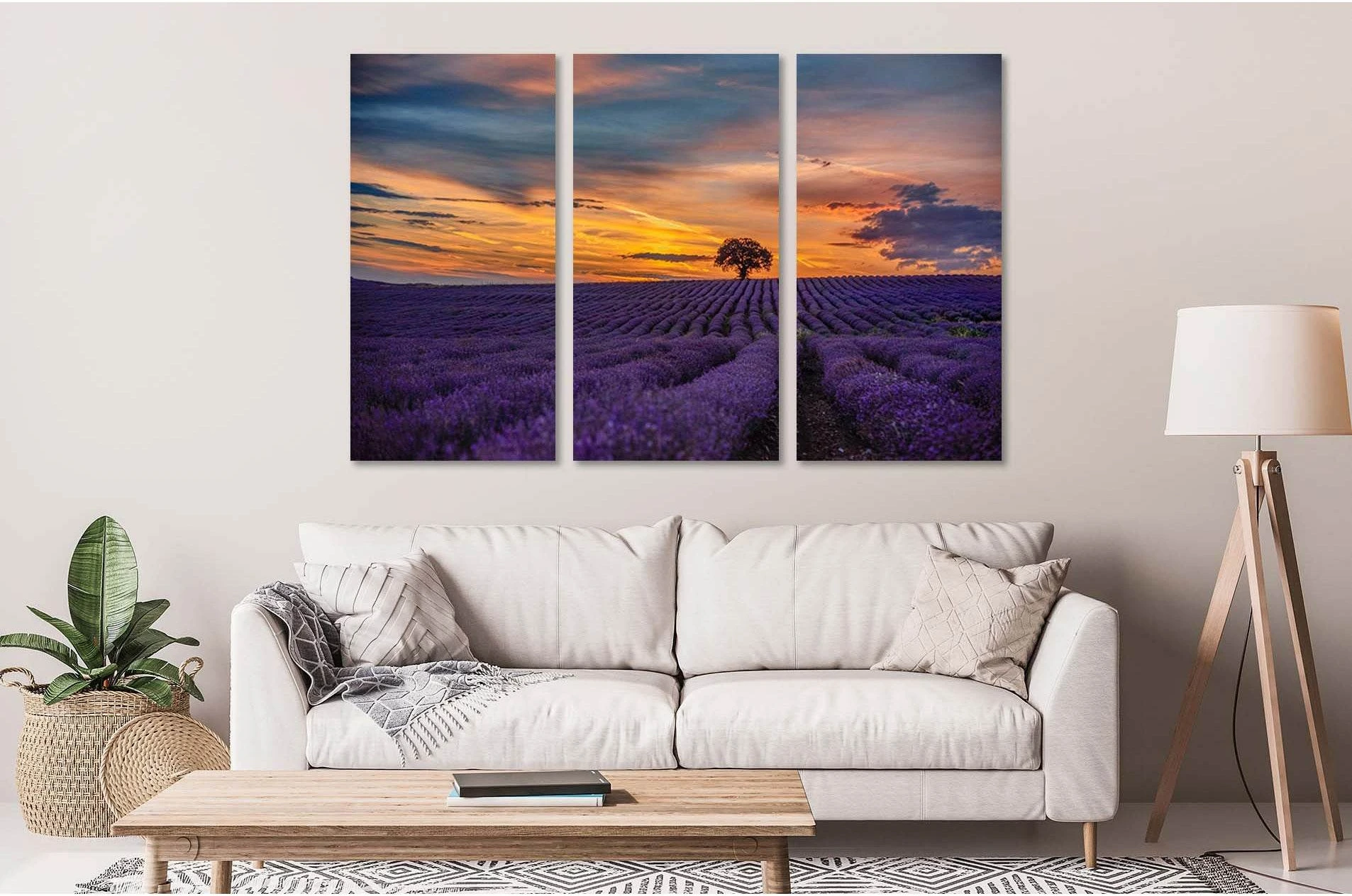 Lavender field in Canada №D2027 Ready to Hang Canvas Print - Zellart Canvas Prints 0new, ALL_Products, Sunrise & sunset wall art