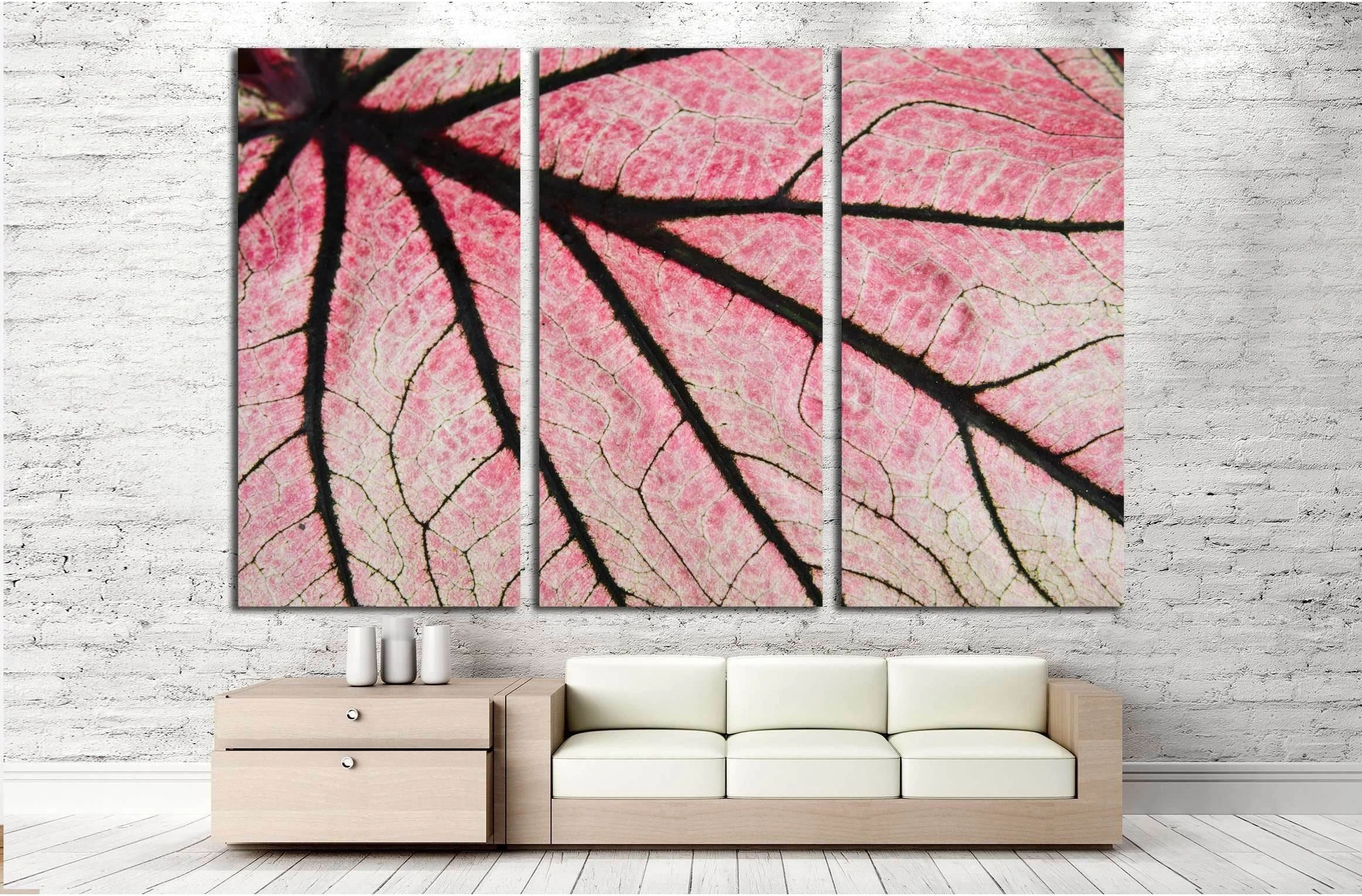 Leaf close up of Caladium №2829 Ready to Hang Canvas Print - Zellart Canvas Prints ALL_Products, s-2829