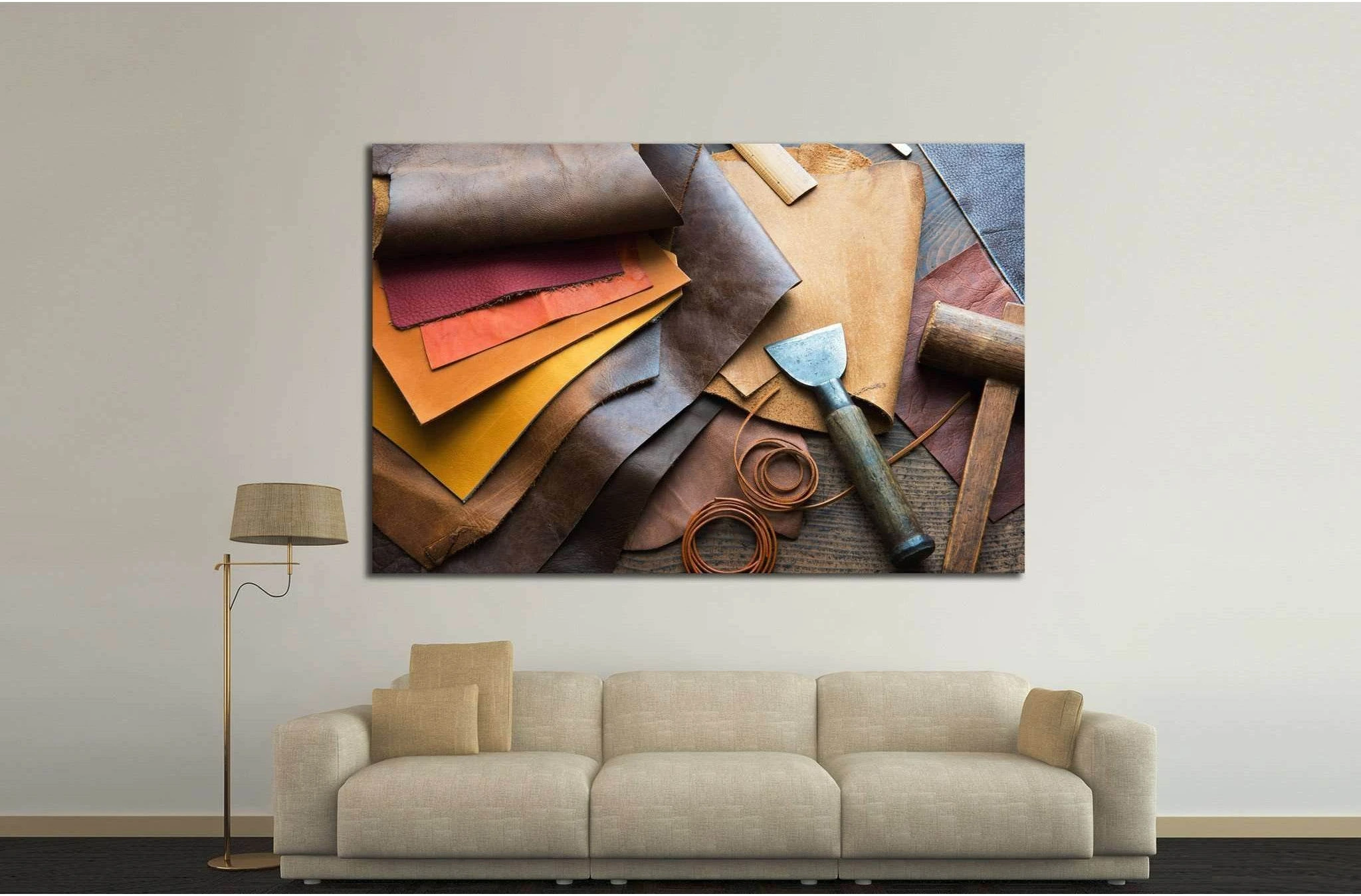 Leather craft №1062 Ready to Hang Canvas Print - Zellart Canvas Prints ALL_Products, s-1062