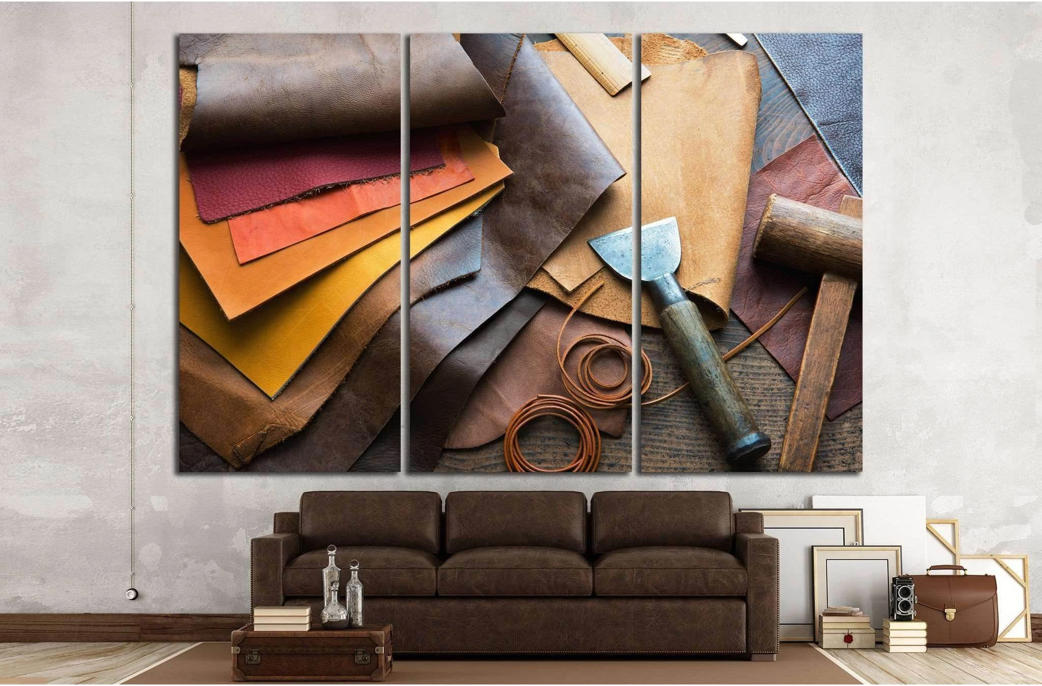 Leather craft №1062 Ready to Hang Canvas Print - Zellart Canvas Prints ALL_Products, s-1062
