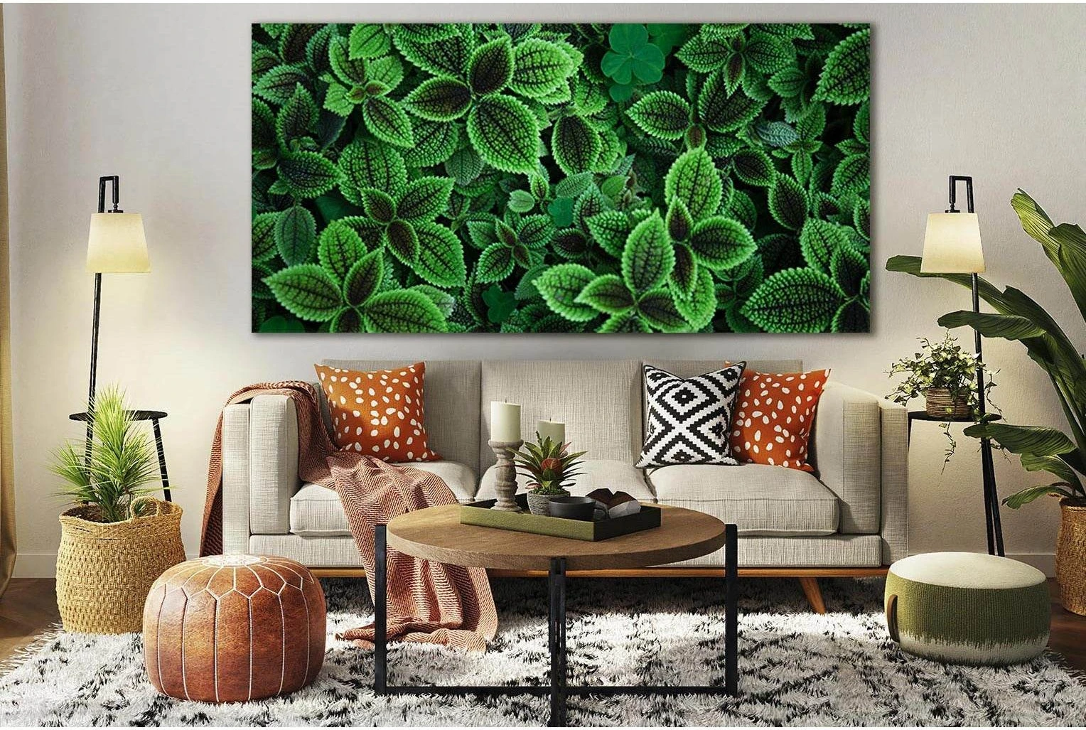 Leaves Plant Close Up №SL693 Ready to Hang Canvas Print - Zellart Canvas Prints 0new, ALL_Products, Floral & Botanical Wall Art