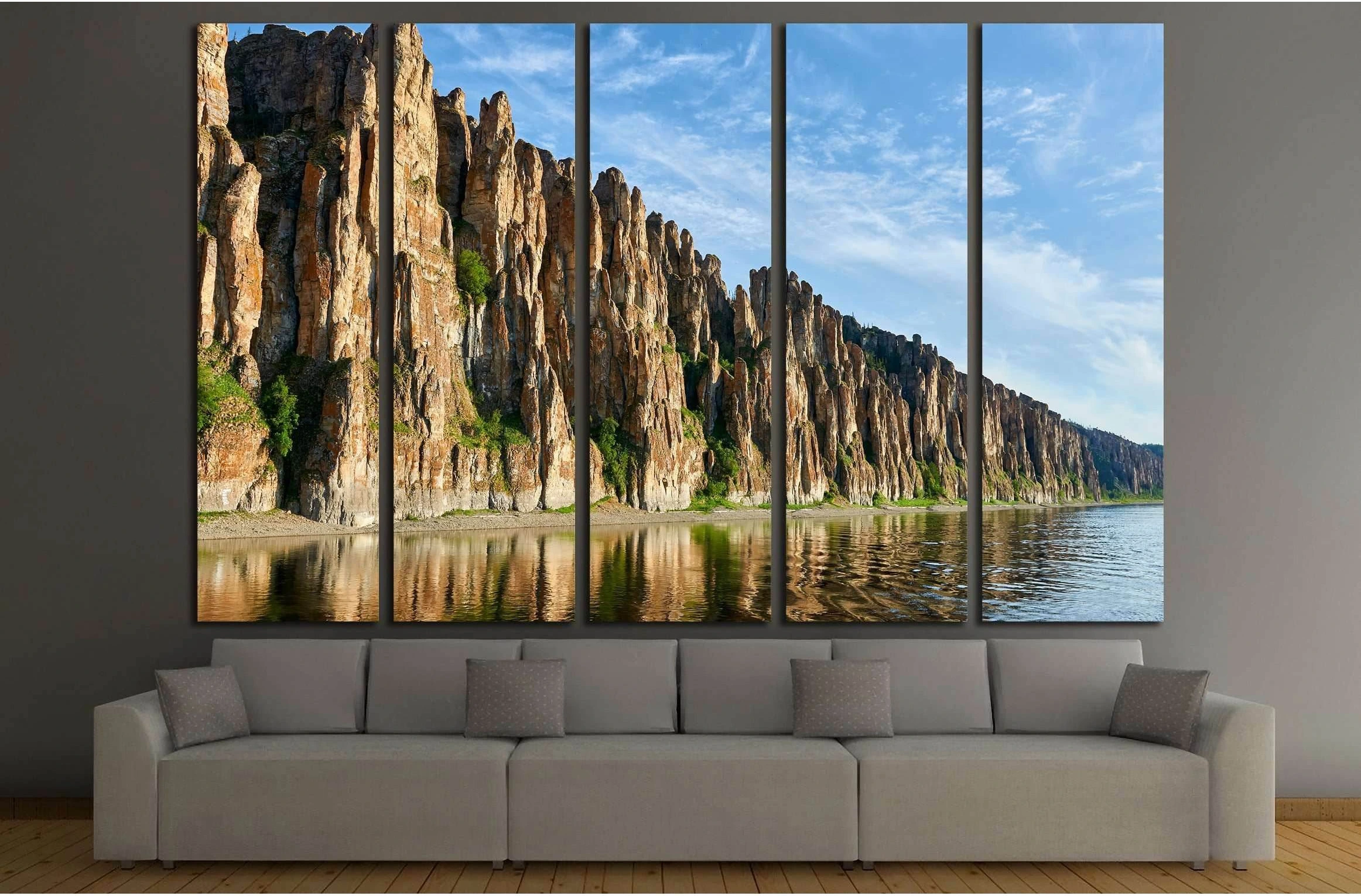 Lena Pillars, national park in Yakutia №3071 Ready to Hang Canvas Print - Zellart Canvas Prints ALL_Products, s-3071