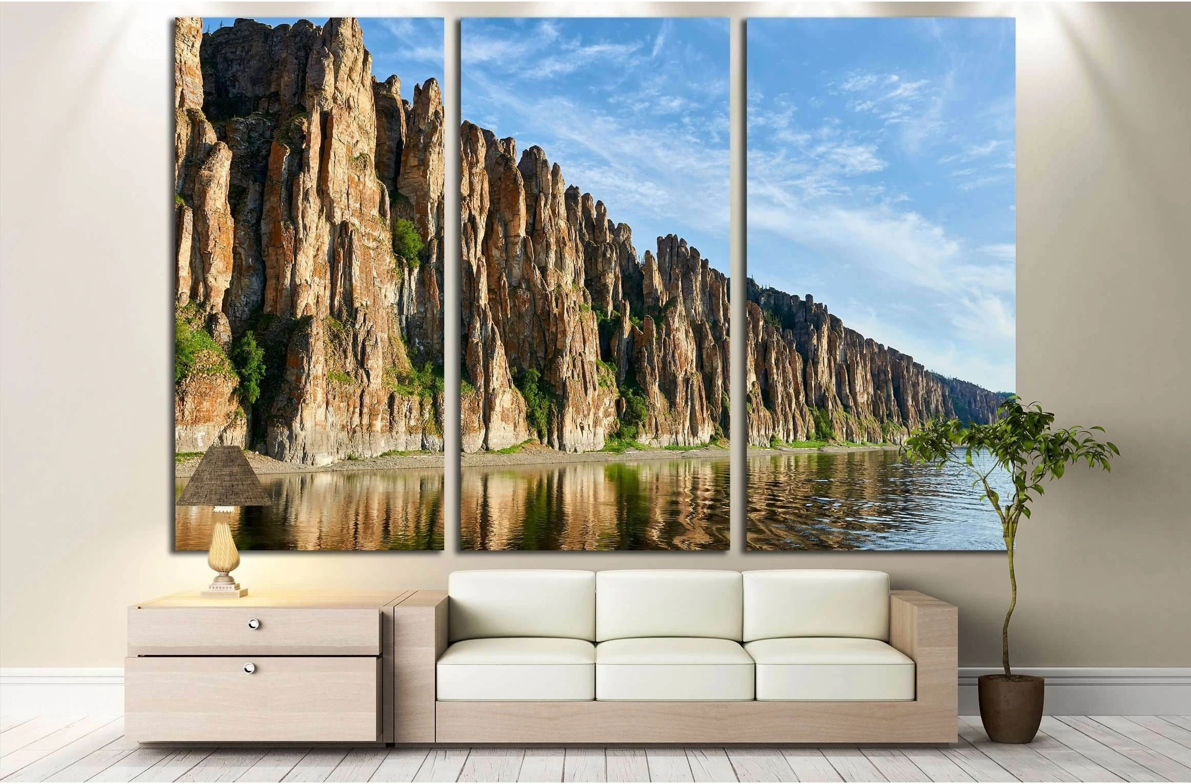 Lena Pillars, national park in Yakutia №3071 Ready to Hang Canvas Print - Zellart Canvas Prints ALL_Products, s-3071