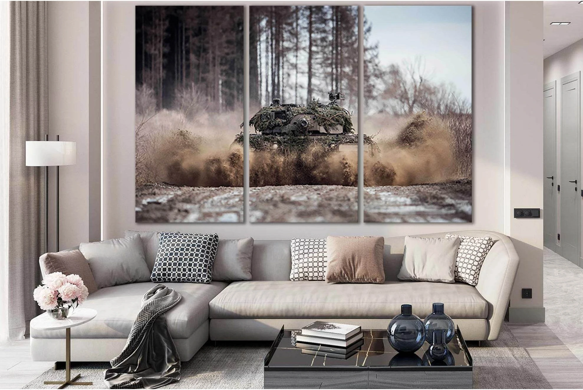 Leopard 2a4 German Battle Tank №SL1445 Ready to Hang Canvas Print - Zellart Canvas Prints 0new, ALL_Products, Engine