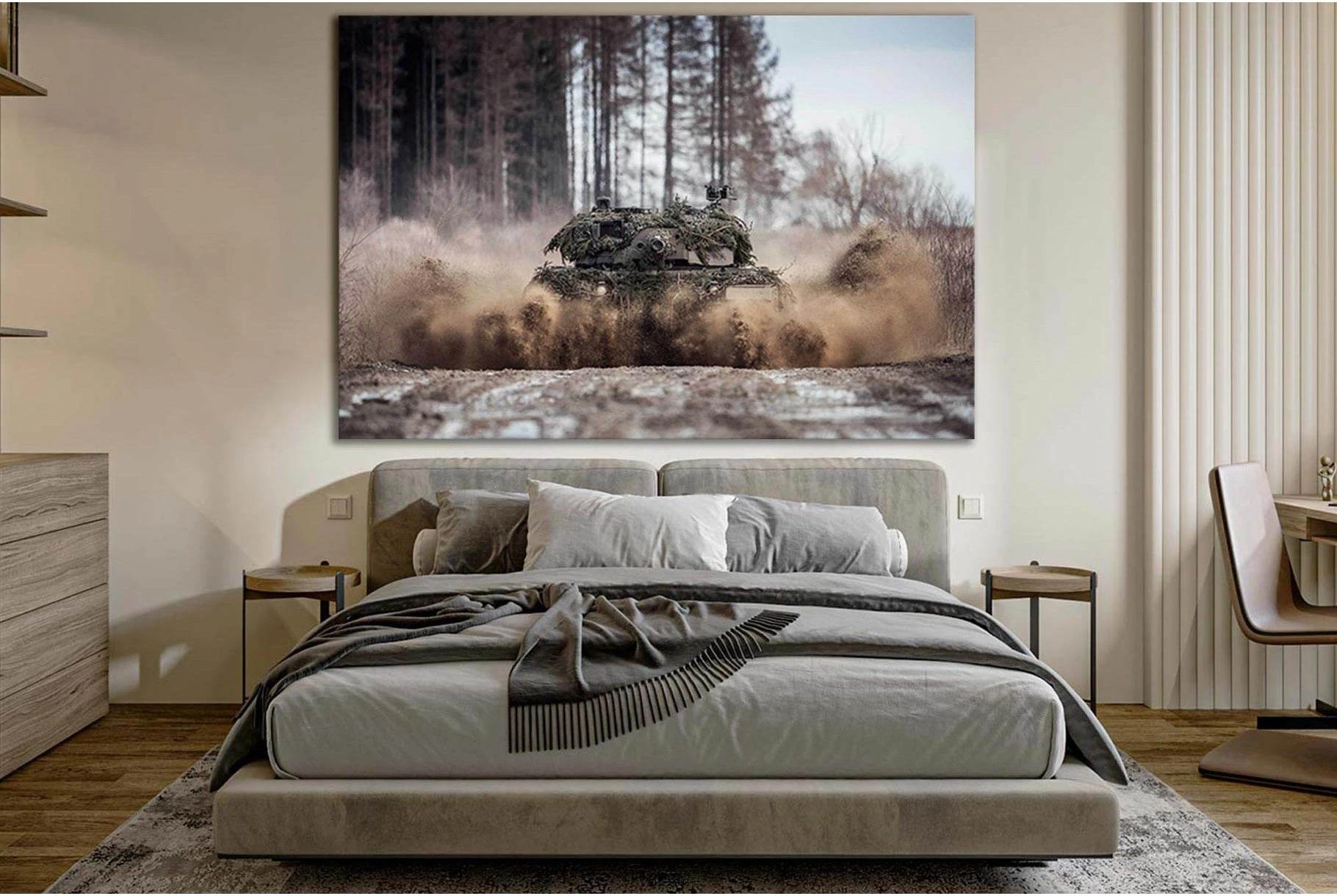 Leopard 2a4 German Battle Tank №SL1445 Ready to Hang Canvas Print - Zellart Canvas Prints 0new, ALL_Products, Engine