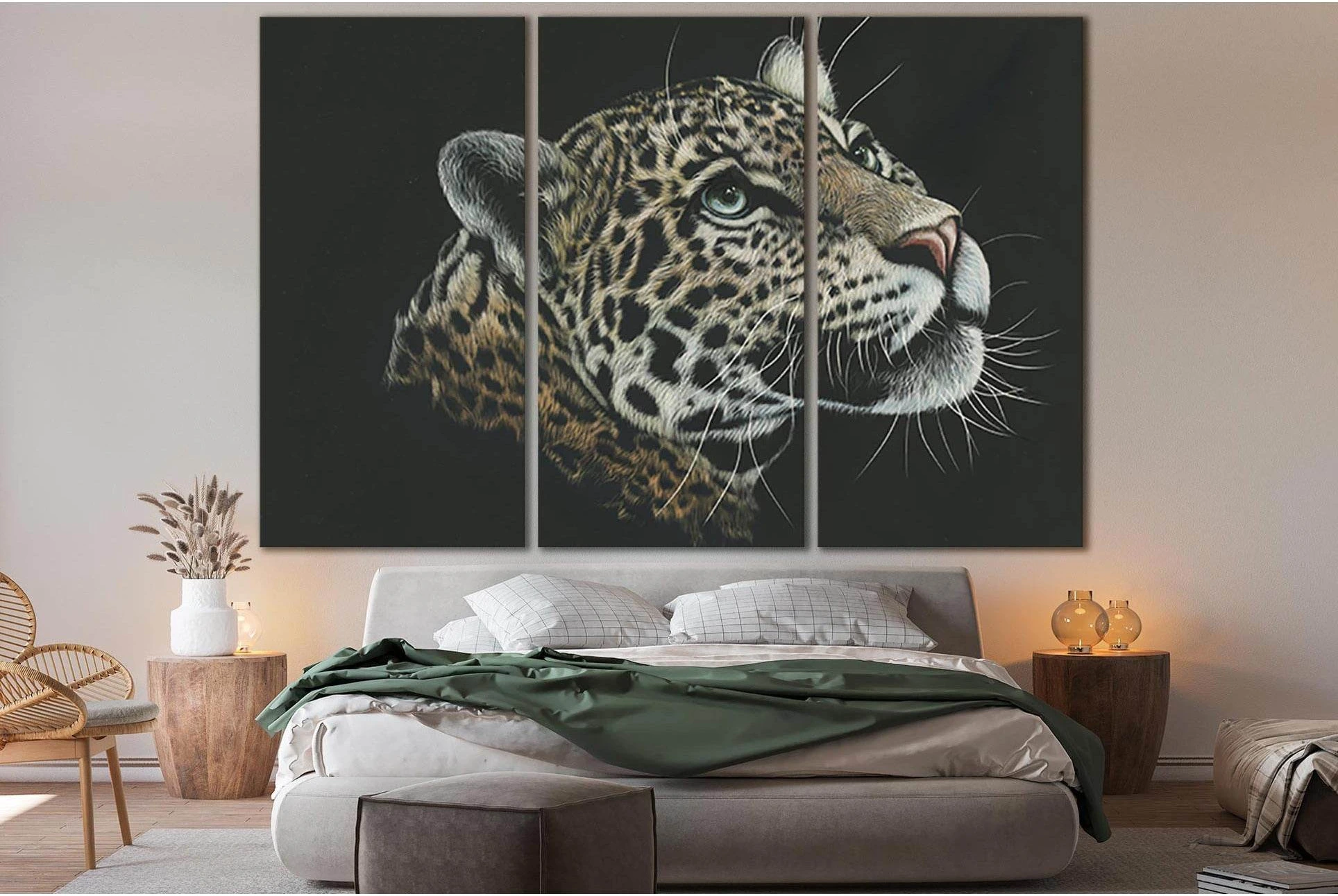 Leopard Painting №SL1534 Ready to Hang Canvas Print - Zellart Canvas Prints 0new, ALL_Products, Animals & Wildlife