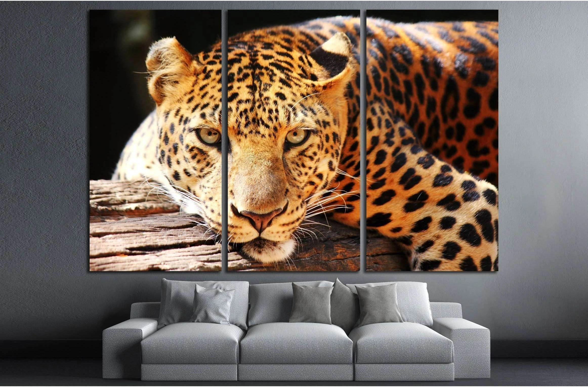 leopard panther resting relax on tree №2349 Ready to Hang Canvas Print - Zellart Canvas Prints ALL_Products, s-2349