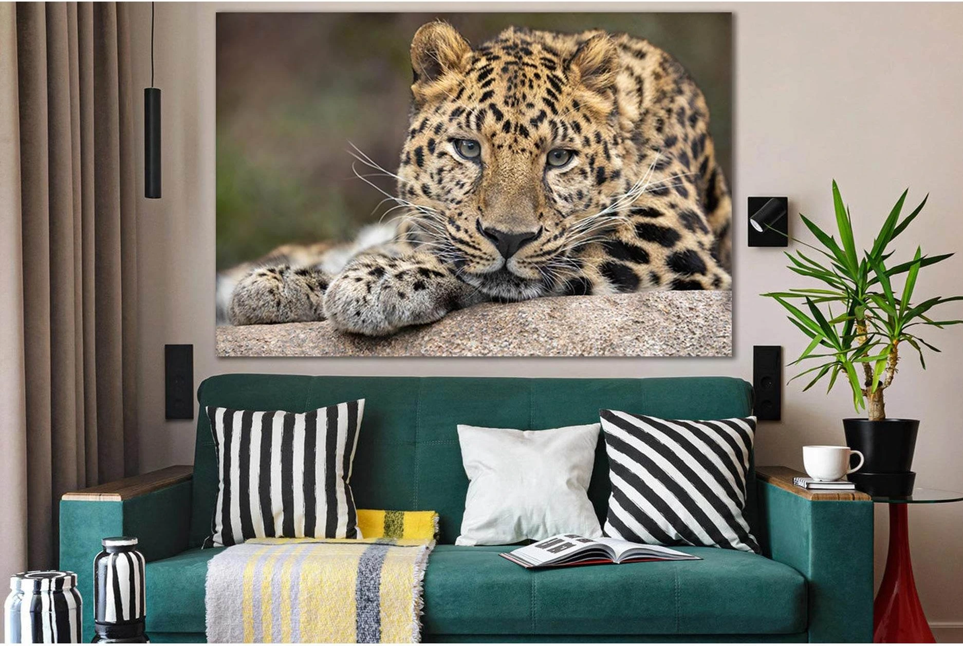Leopard Portrait №SL1019 Ready to Hang Canvas Print - Zellart Canvas Prints 0new, ALL_Products, Animals & Wildlife