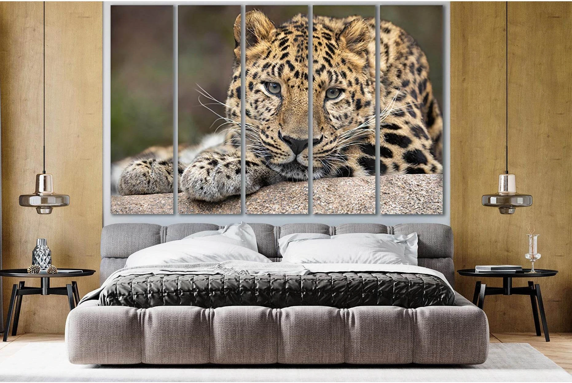 Leopard Portrait №SL1019 Ready to Hang Canvas Print - Zellart Canvas Prints 0new, ALL_Products, Animals & Wildlife