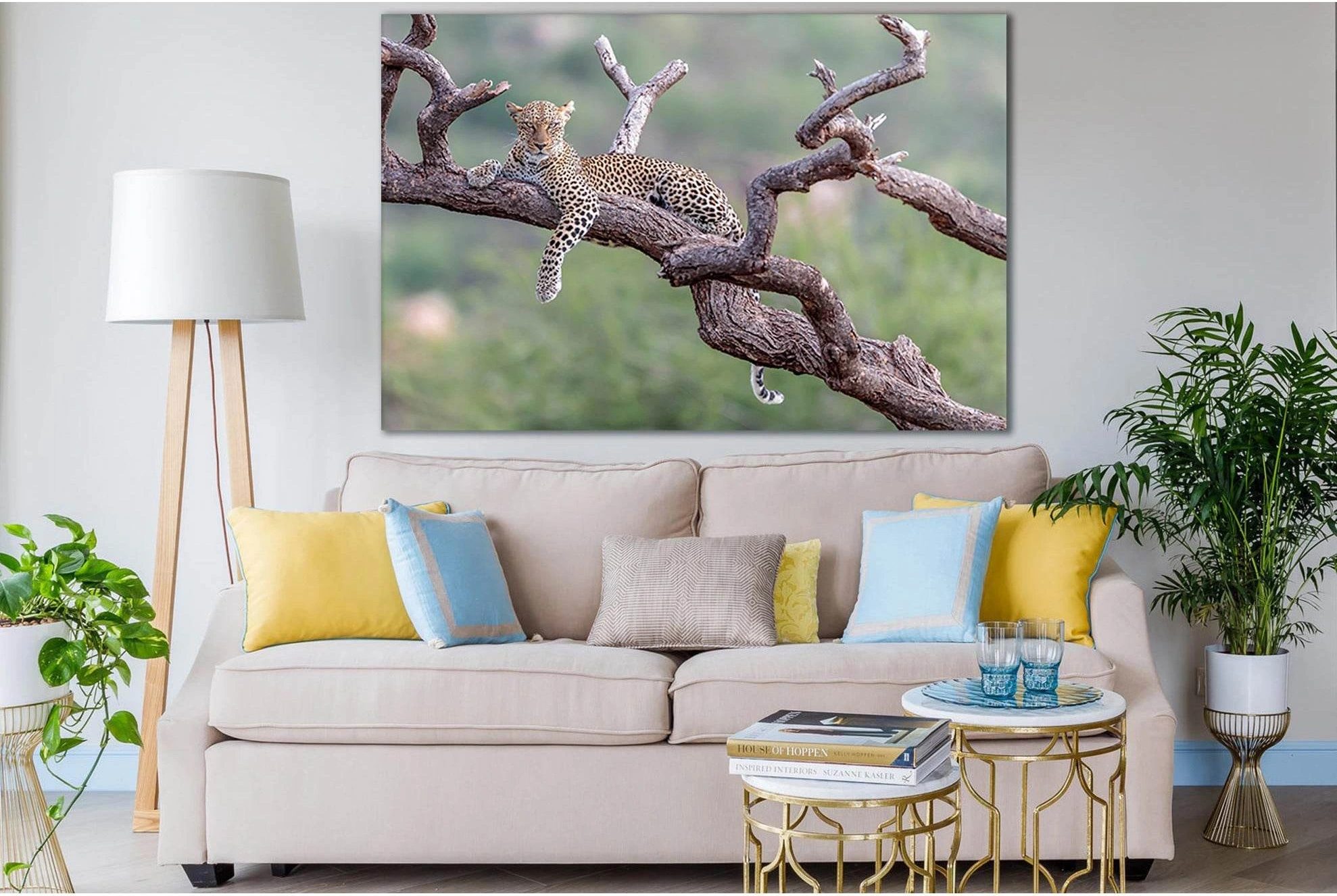 Leopard Resting On Tree №SL1004 Ready to Hang Canvas Print - Zellart Canvas Prints 0new, ALL_Products, Animals & Wildlife
