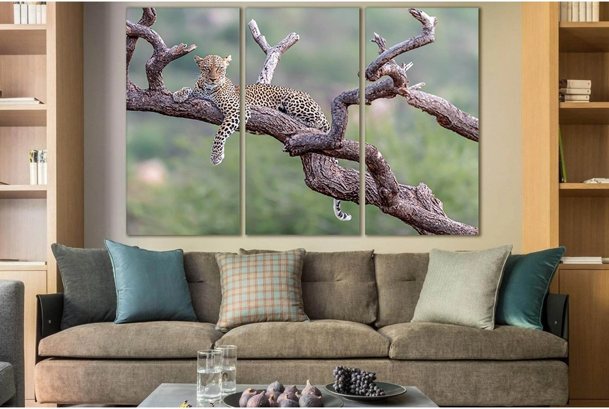 Leopard Resting On Tree №SL1004 Ready to Hang Canvas Print - Zellart Canvas Prints 0new, ALL_Products, Animals & Wildlife