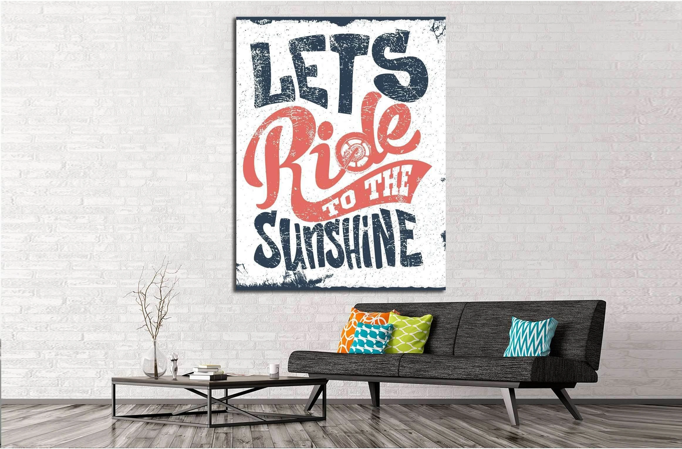 lets ride to the sunshine №4585 Ready to Hang Canvas Print - Zellart Canvas Prints ALL_Products, s-4585