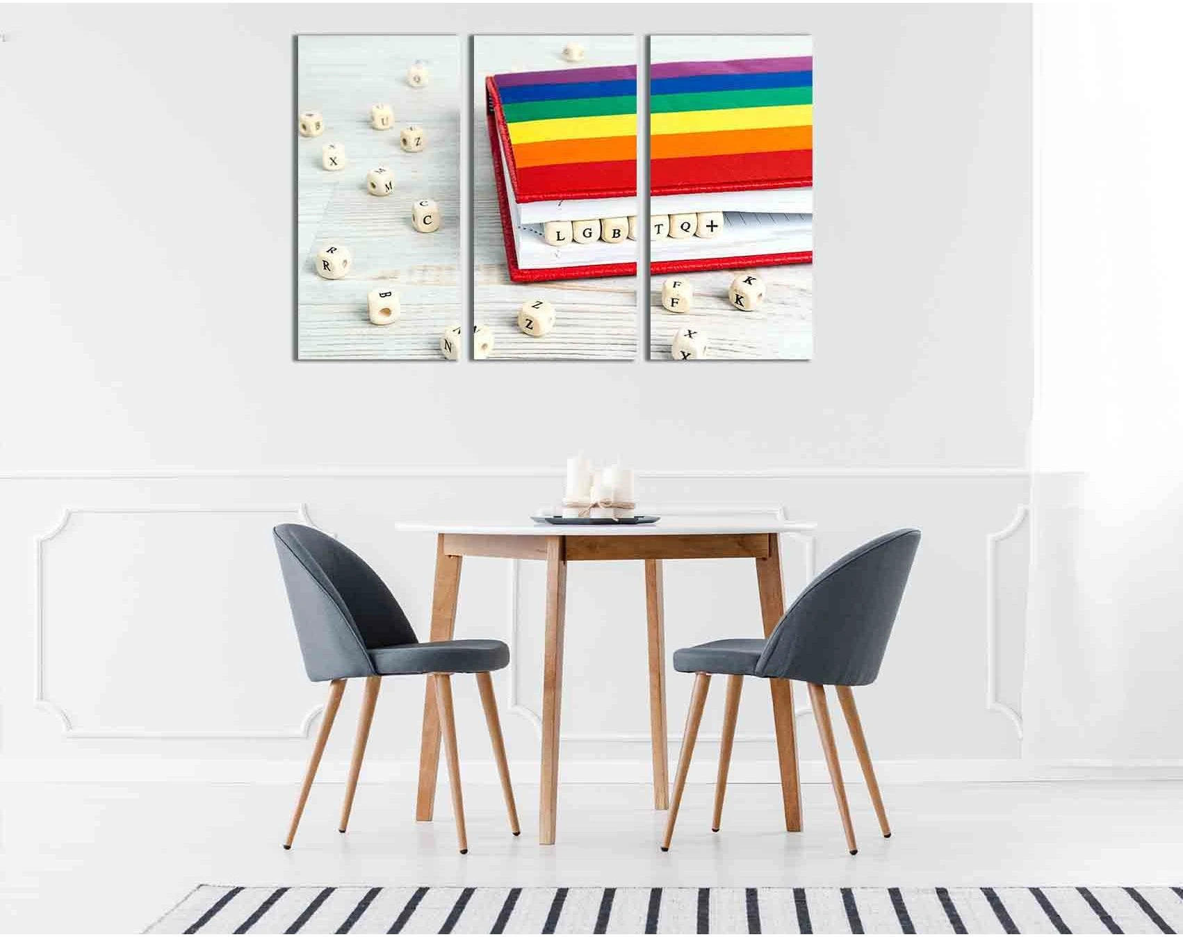 LGBT flag on wooden table №2133 Ready to Hang Canvas Print - Zellart Canvas Prints 2133, ALL_Products