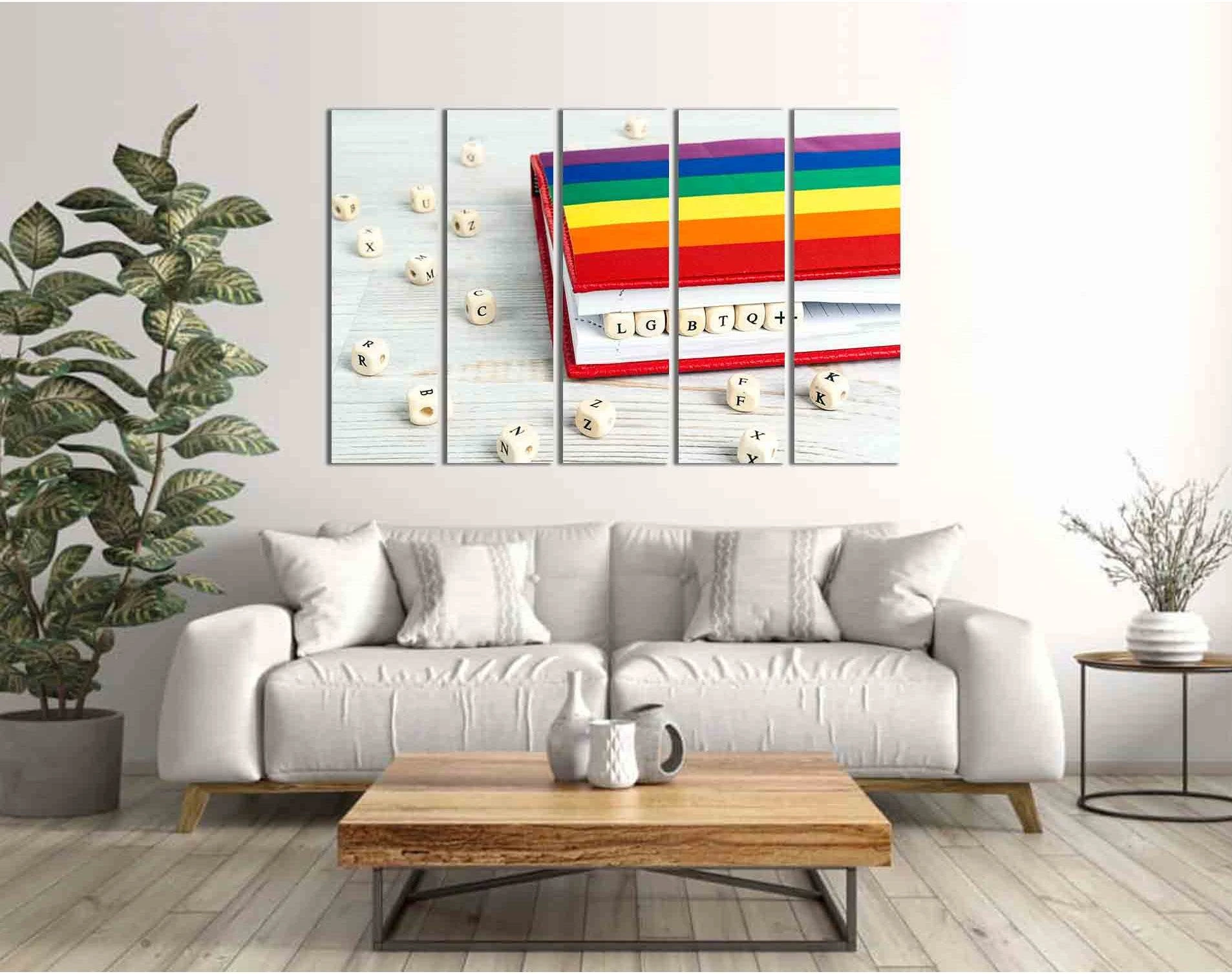 LGBT flag on wooden table №2133 Ready to Hang Canvas Print - Zellart Canvas Prints 2133, ALL_Products