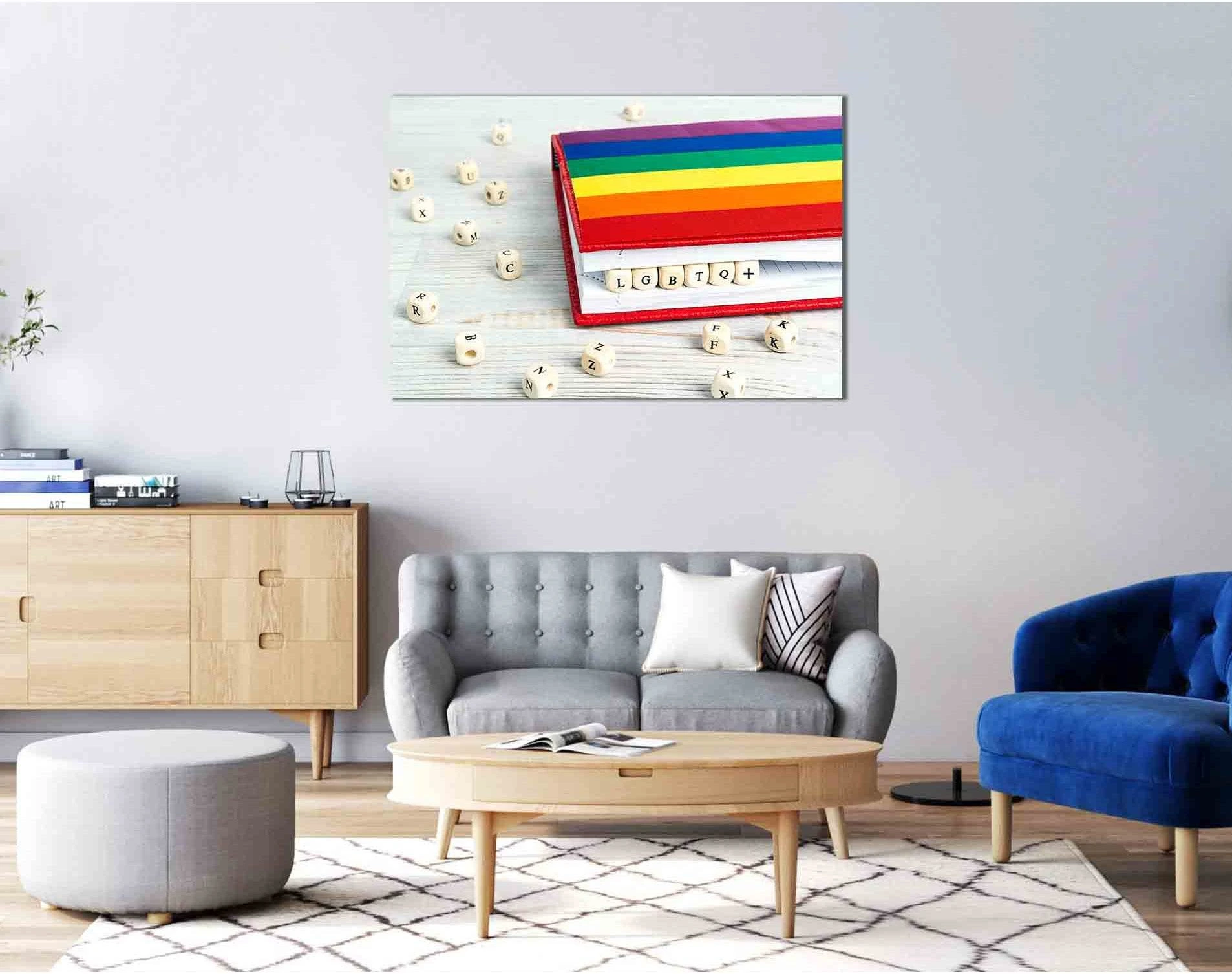LGBT flag on wooden table №2133 Ready to Hang Canvas Print - Zellart Canvas Prints 2133, ALL_Products