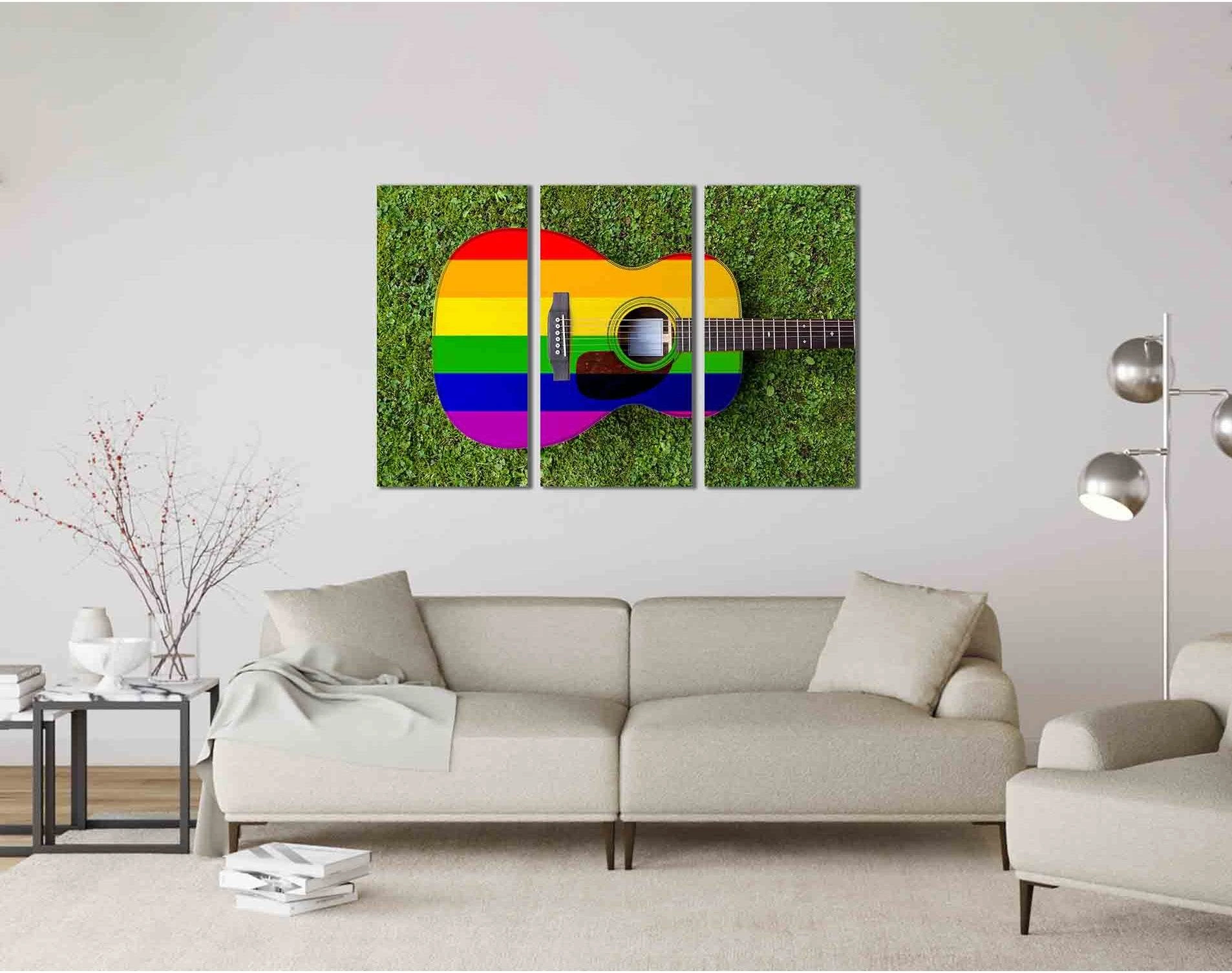 LGBT painted on acoustic guitar №2132 Ready to Hang Canvas Print - Zellart Canvas Prints 2132, ALL_Products