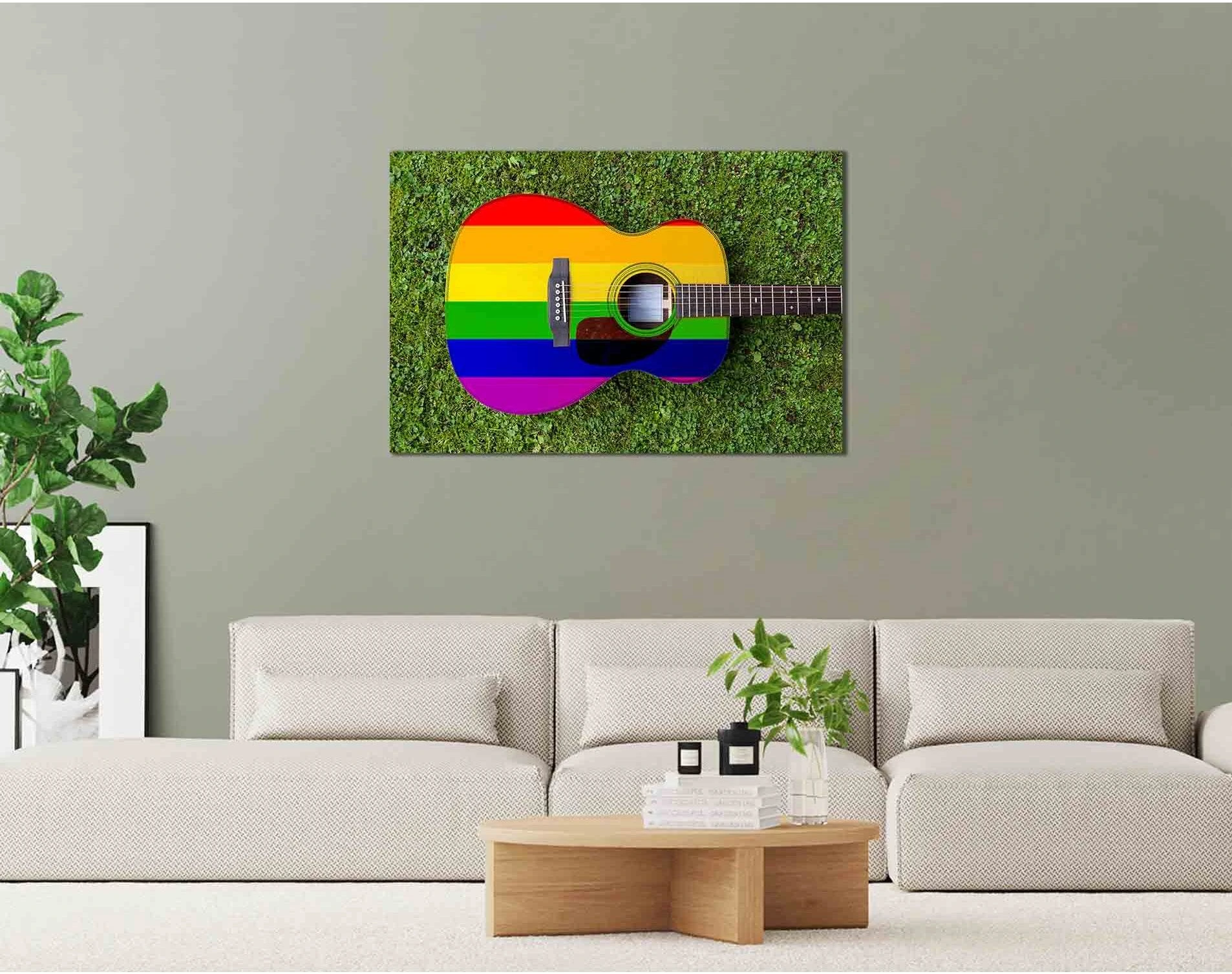 LGBT painted on acoustic guitar №2132 Ready to Hang Canvas Print - Zellart Canvas Prints 2132, ALL_Products