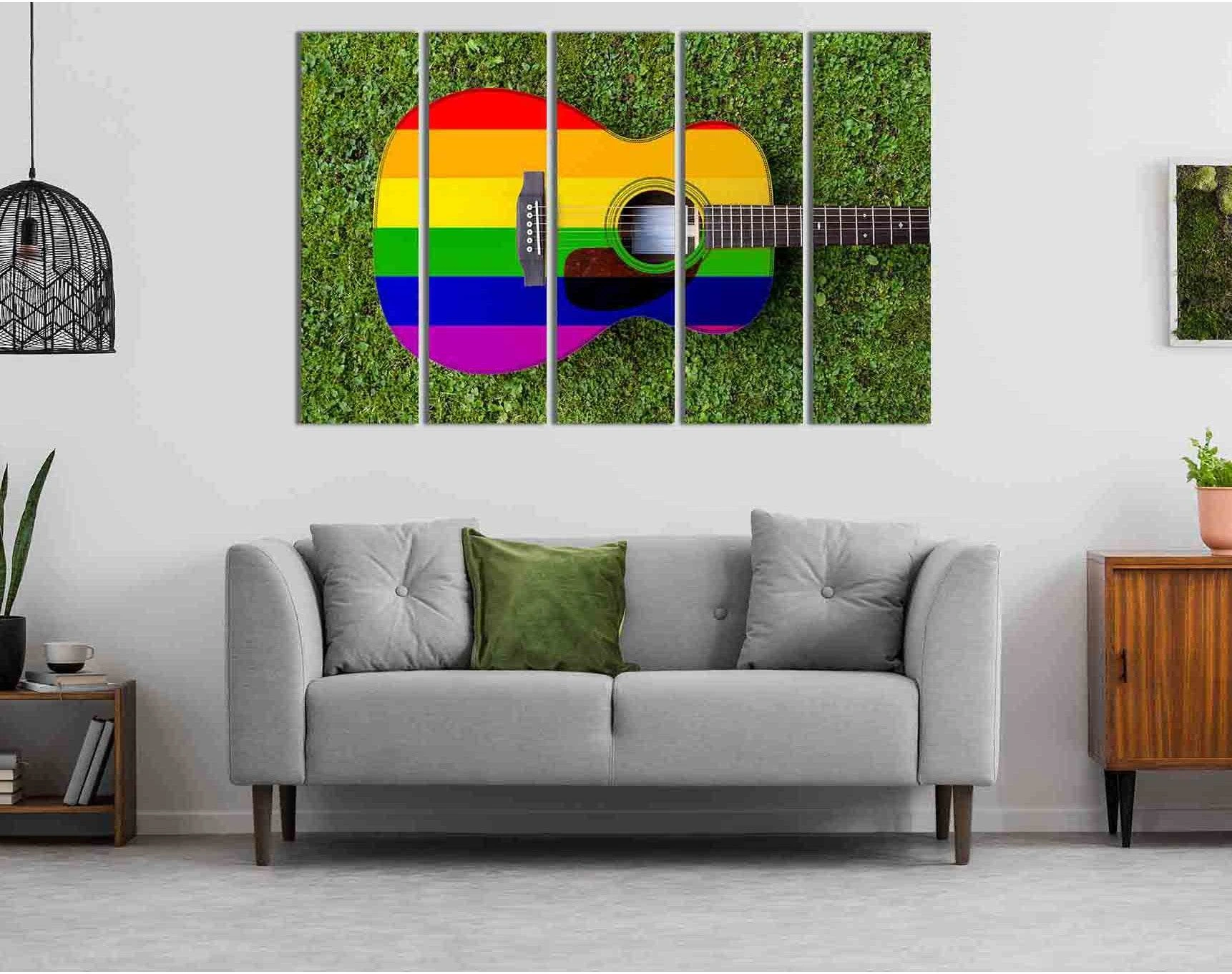 LGBT painted on acoustic guitar №2132 Ready to Hang Canvas Print - Zellart Canvas Prints 2132, ALL_Products