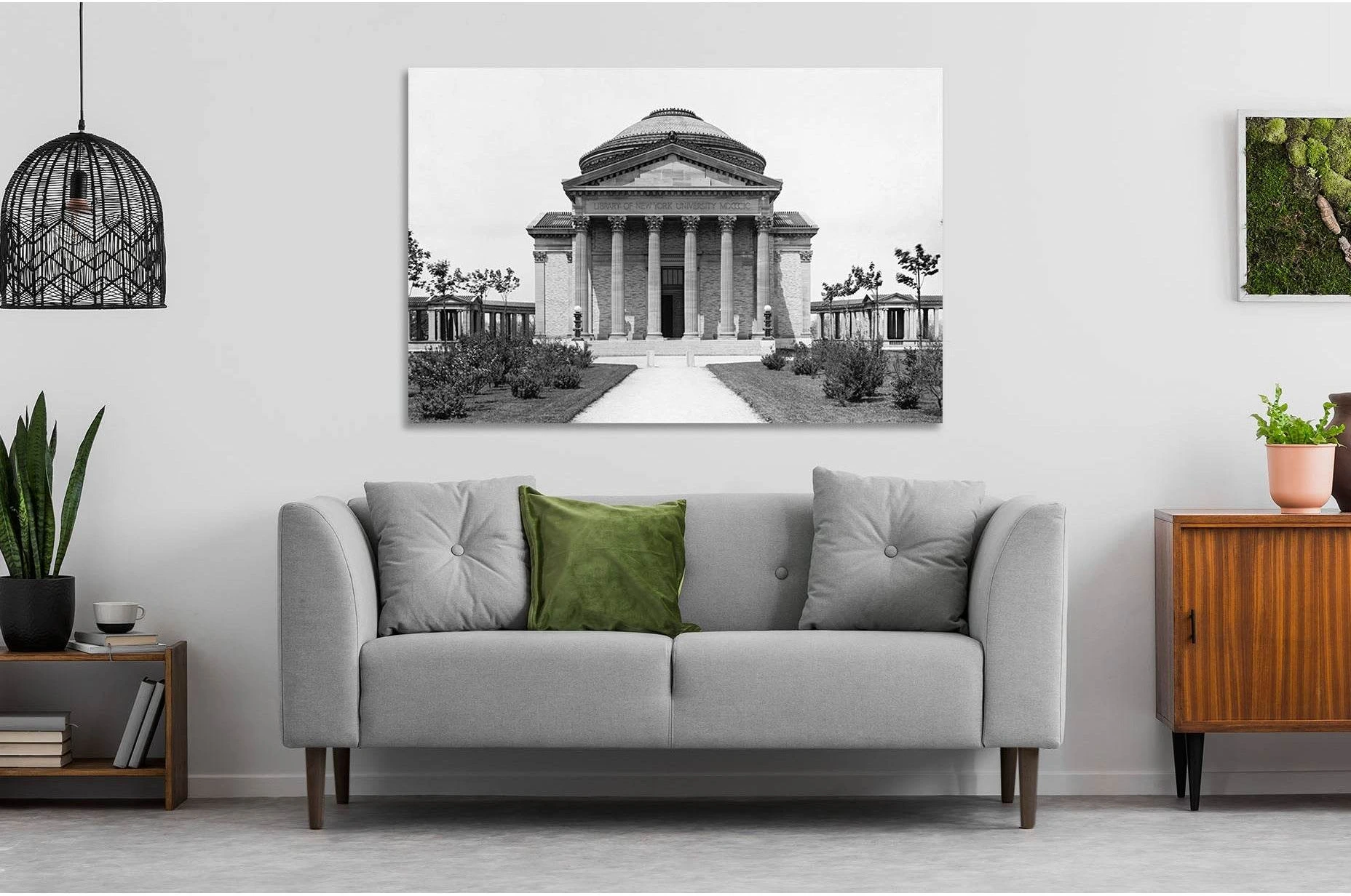 Library of new york university №D2831 Ready to Hang Canvas Print - Zellart Canvas Prints 0_NY_ART, 0new, ALL_Products, Black & White Wall Art