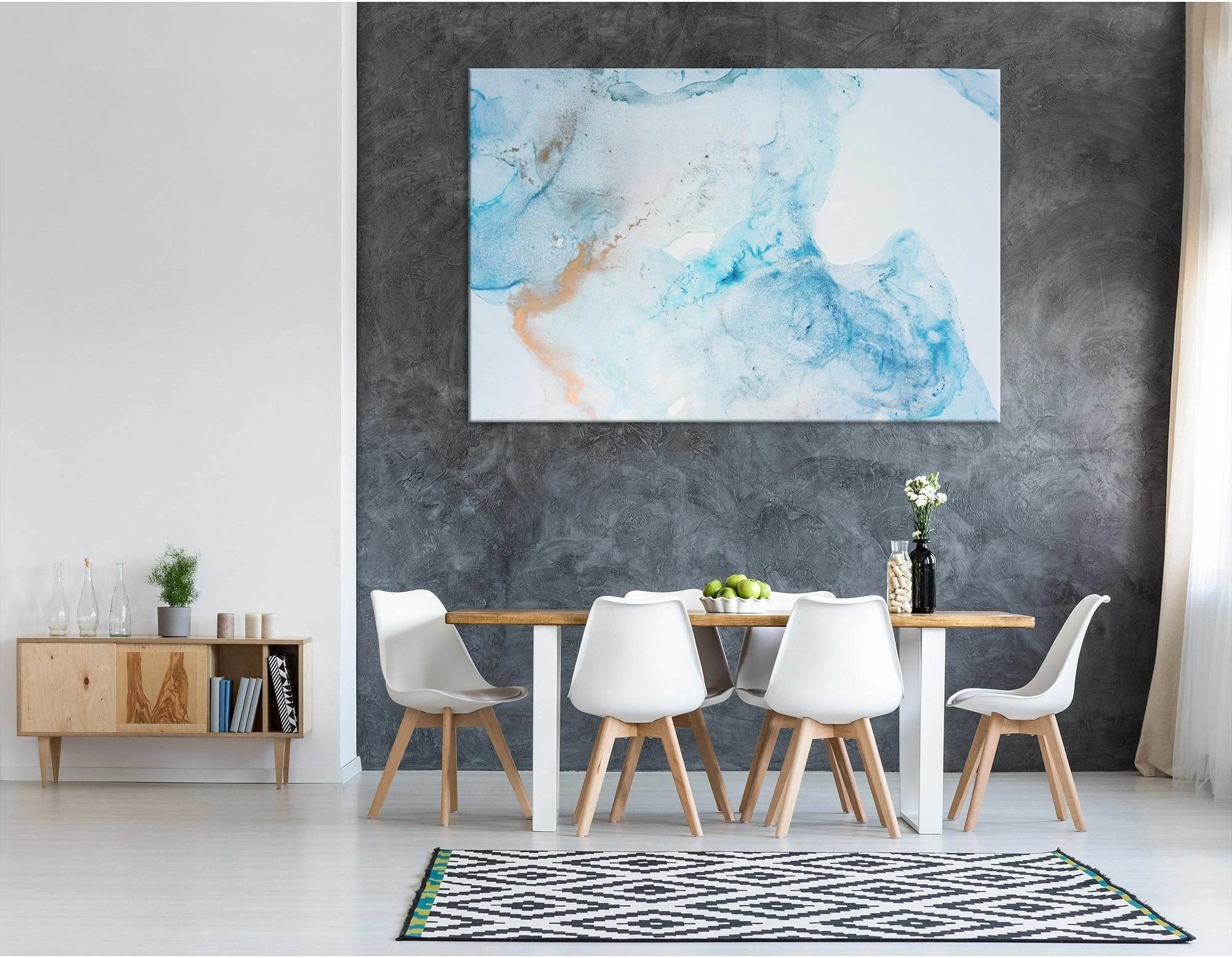 Light Blue Abstract №04297 Ready to Hang Canvas Print - Zellart Canvas Prints ALL_Products