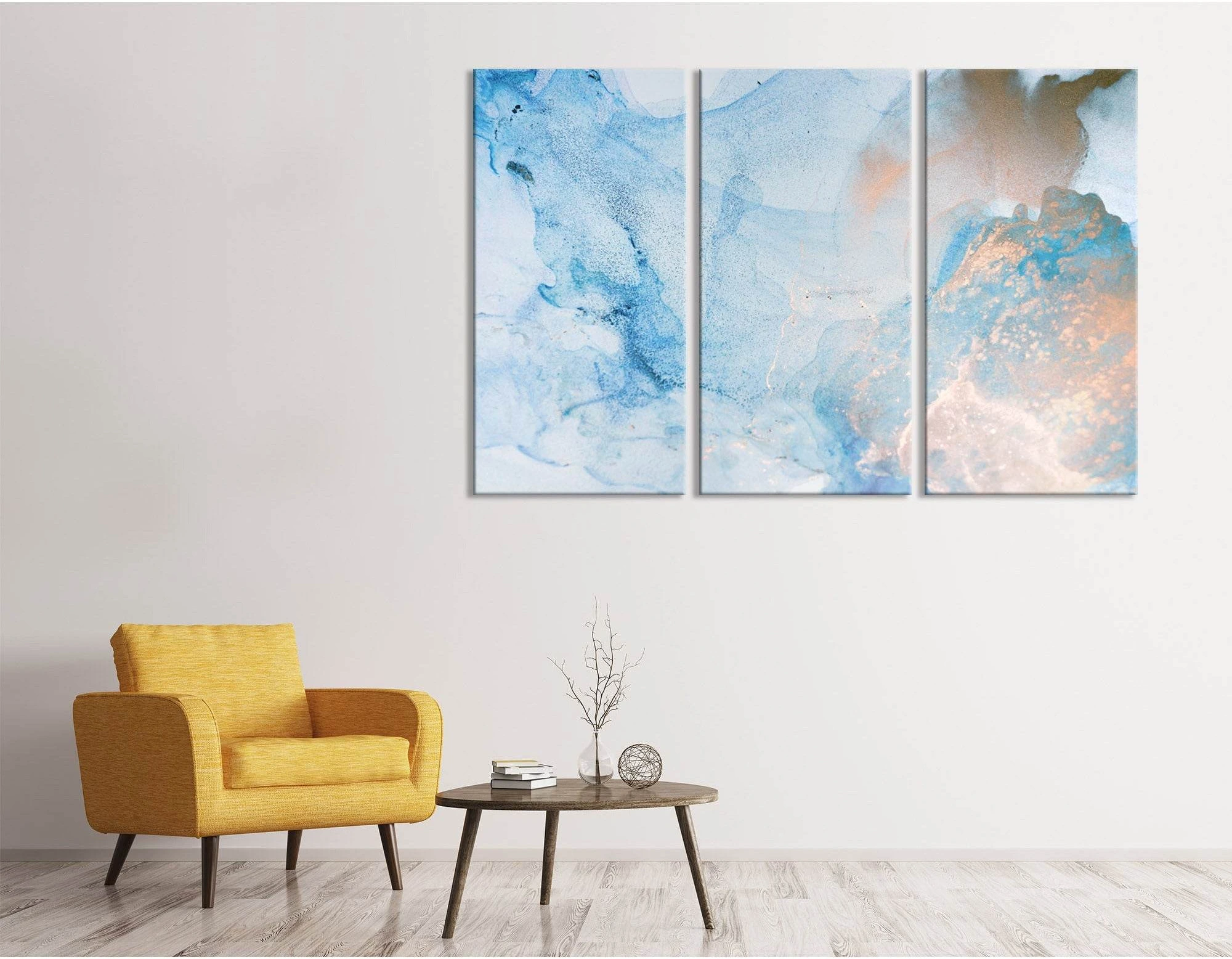 Light Blue Stylish Abstract №04420 Ready to Hang Canvas Print - Zellart Canvas Prints ALL_Products