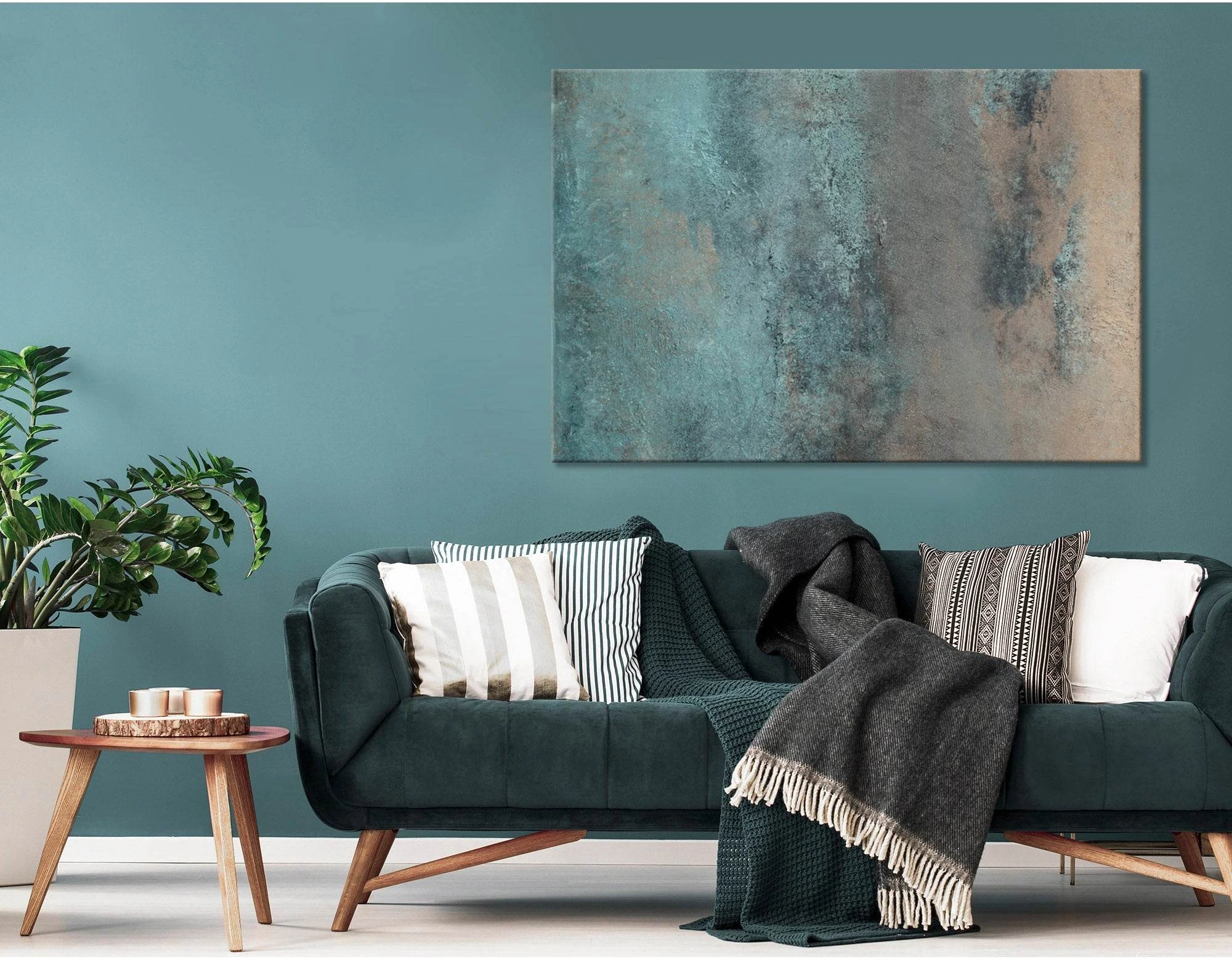 Light Green And Beige Abstract №04372 Ready to Hang Canvas Print - Zellart Canvas Prints ALL_Products